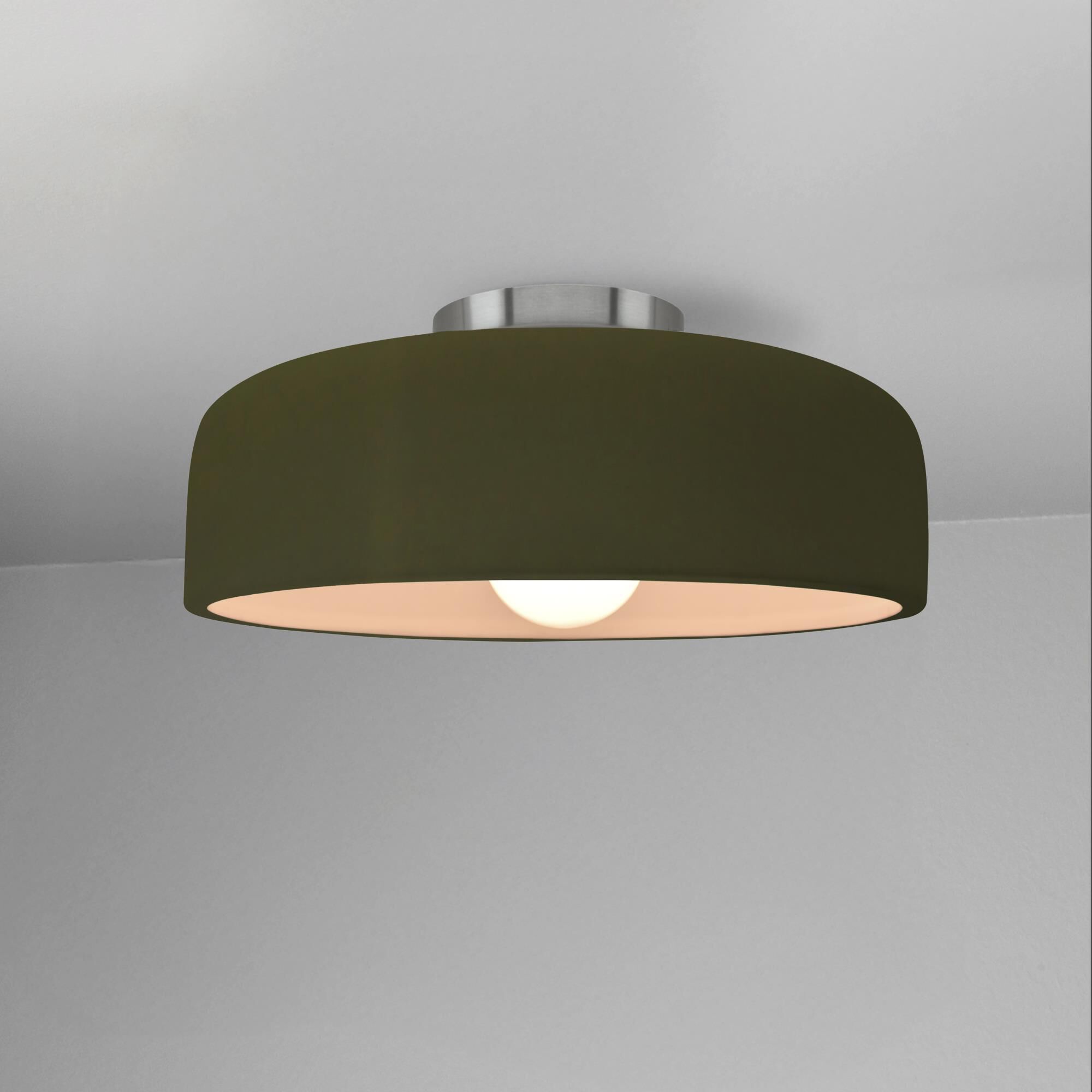 Justice Design Group Spire 10 Inch Semi Flush Mount Spire - CER-6340-MGRN-NCKL - Transitional