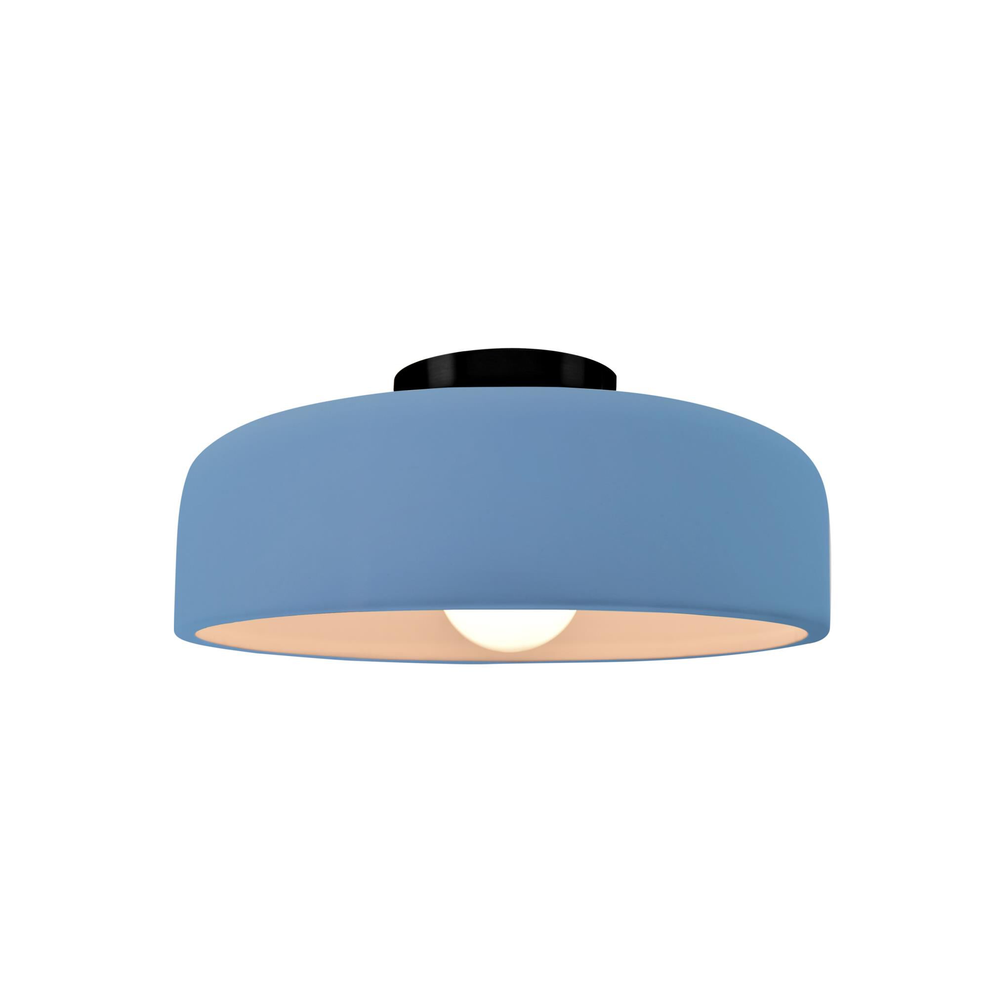Justice Design Group Spire 10 Inch Semi Flush Mount Spire - CER-6340-SKBL-MBLK - Transitional