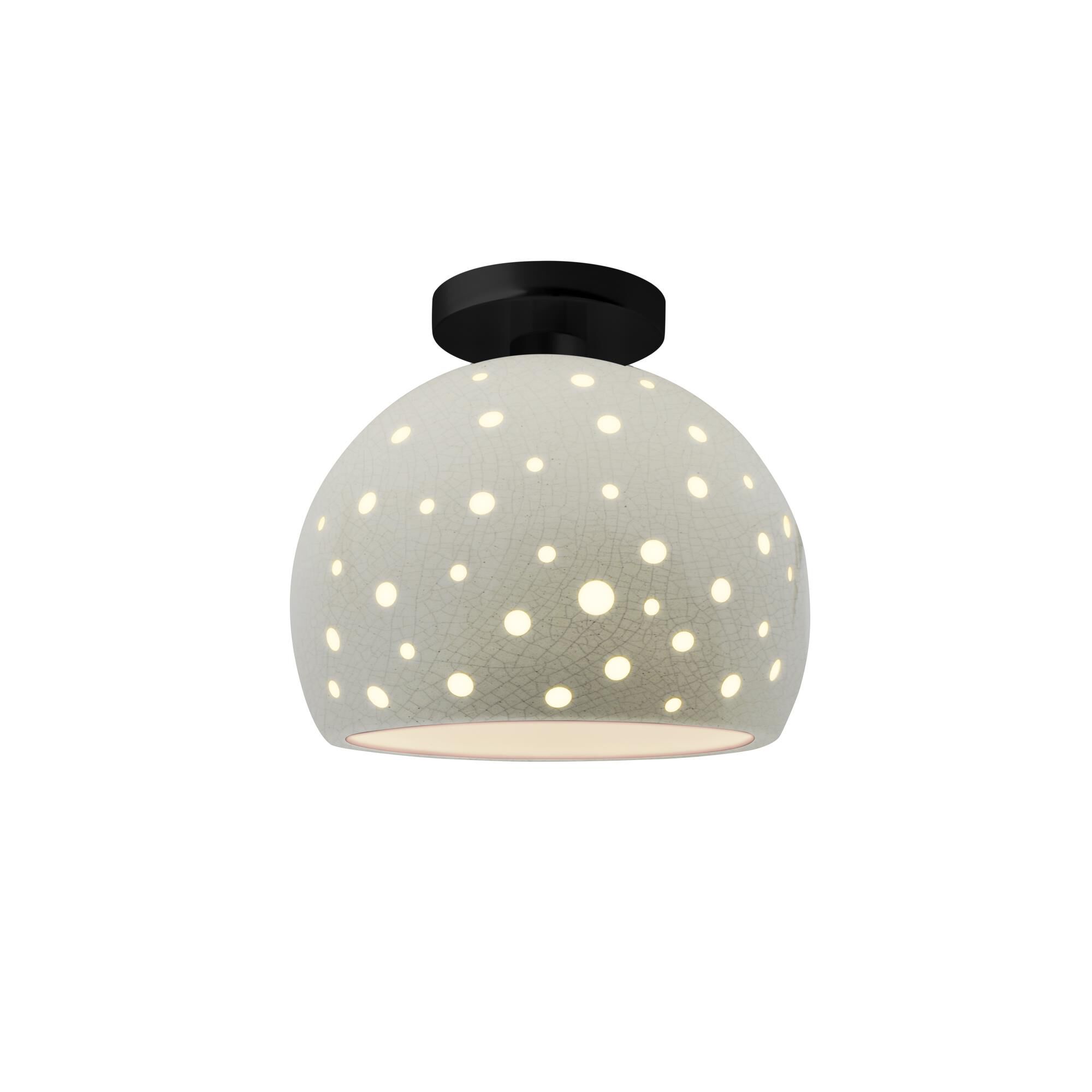 Justice Design Group Perforated Globe 10 Inch Semi Flush Mount Perforated Globe - CER-6359-VAN-BRSS-LED1-700 - Modern Contemporary