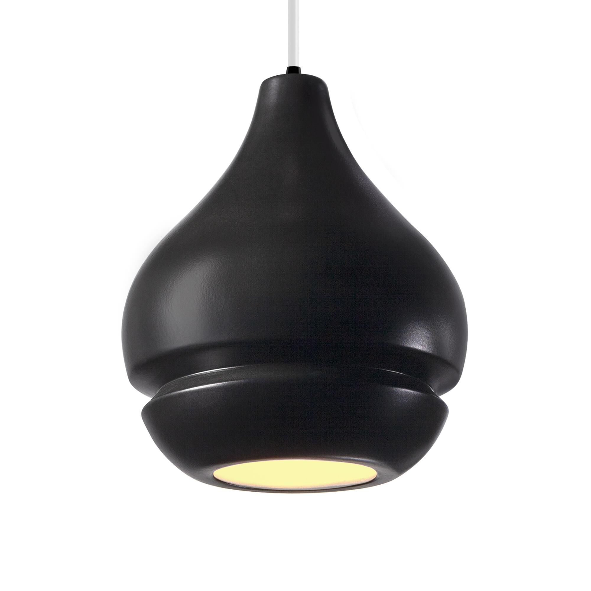 Photos - Chandelier / Lamp Justice Design Group Radiance 8 Inch Mini Pendant Radiance - CER-6400-CRB-MBLK - Modern Contemporary CER-6400-CRB-MBLK