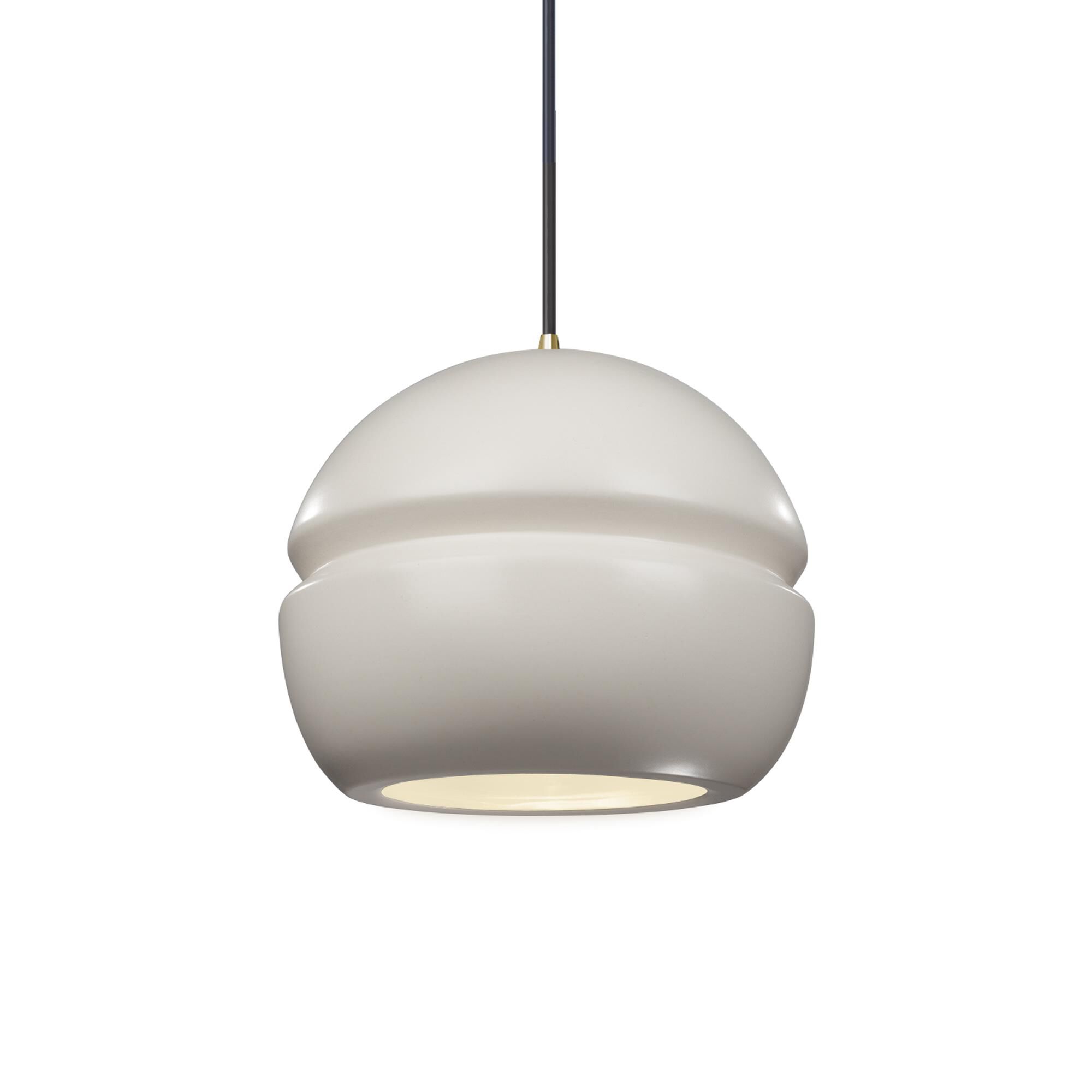 Justice Design Group Radiance 8 Inch Mini Pendant Radiance - CER-6410-MAT-ABRS-BKCD - Modern Contemporary