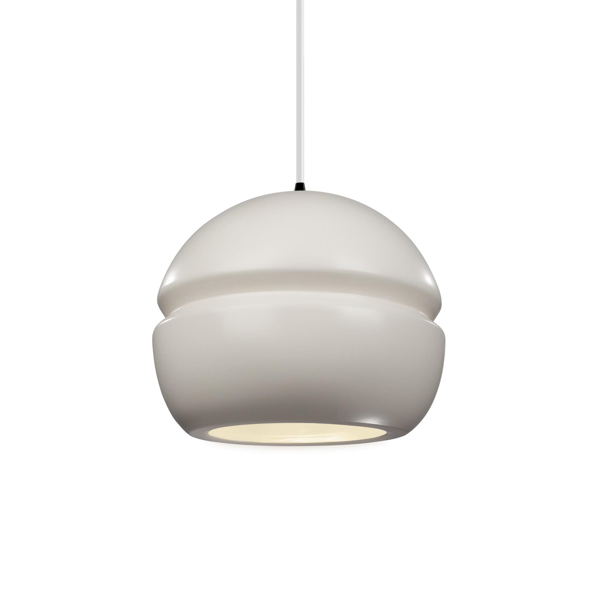 Justice Design Group Radiance 8 Inch Tall Mini Pendant Radiance - CER-6410-MAT-MBLK-WTCD-LED1-700 - Modern Contemporary