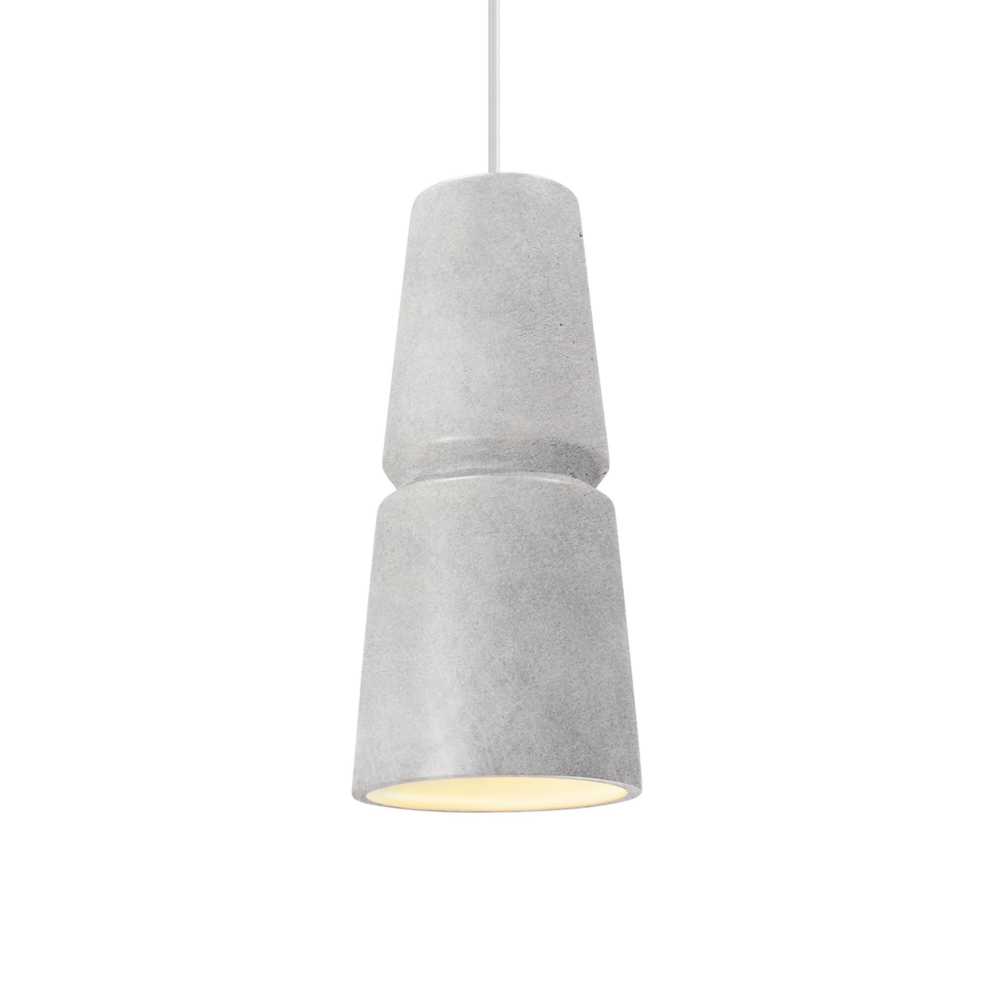 Justice Design Group Radiance 6 Inch Mini Pendant Radiance - CER-6430-CONC-MBLK-WTCD - Modern Contemporary