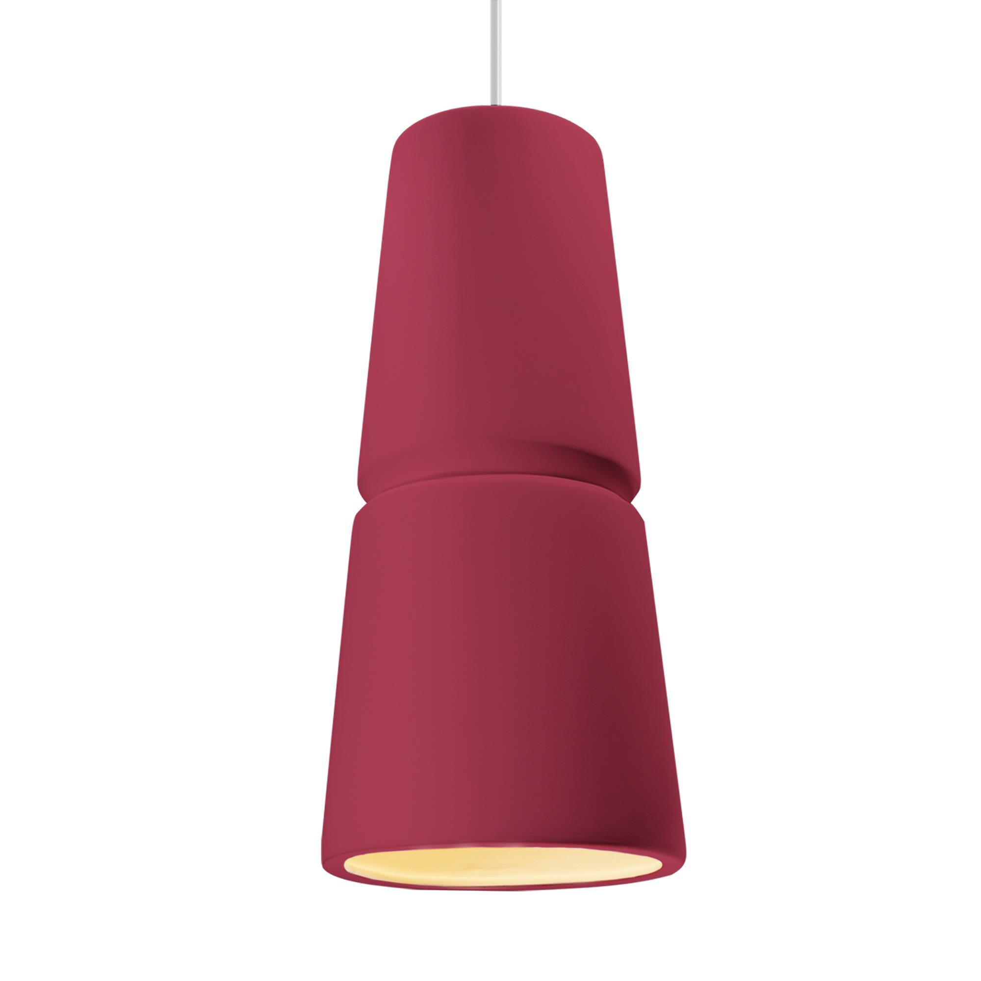 Justice Design Group Radiance 8 Inch Mini Pendant Radiance - CER-6435-MID-ABRS-LED2-1400 - Modern Contemporary