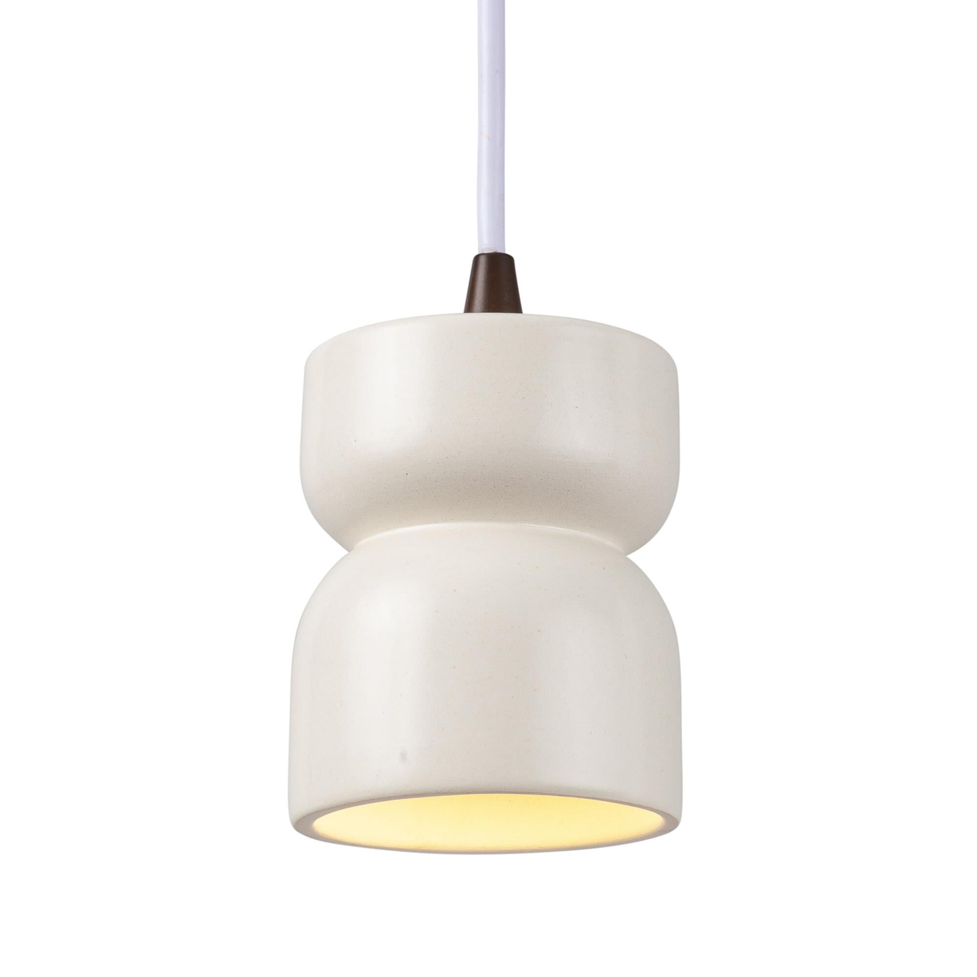 Justice Design Group Radiance 5 Inch Mini Pendant Radiance - CER-6500-MAT-DBRZ-WTCD - Modern Contemporary