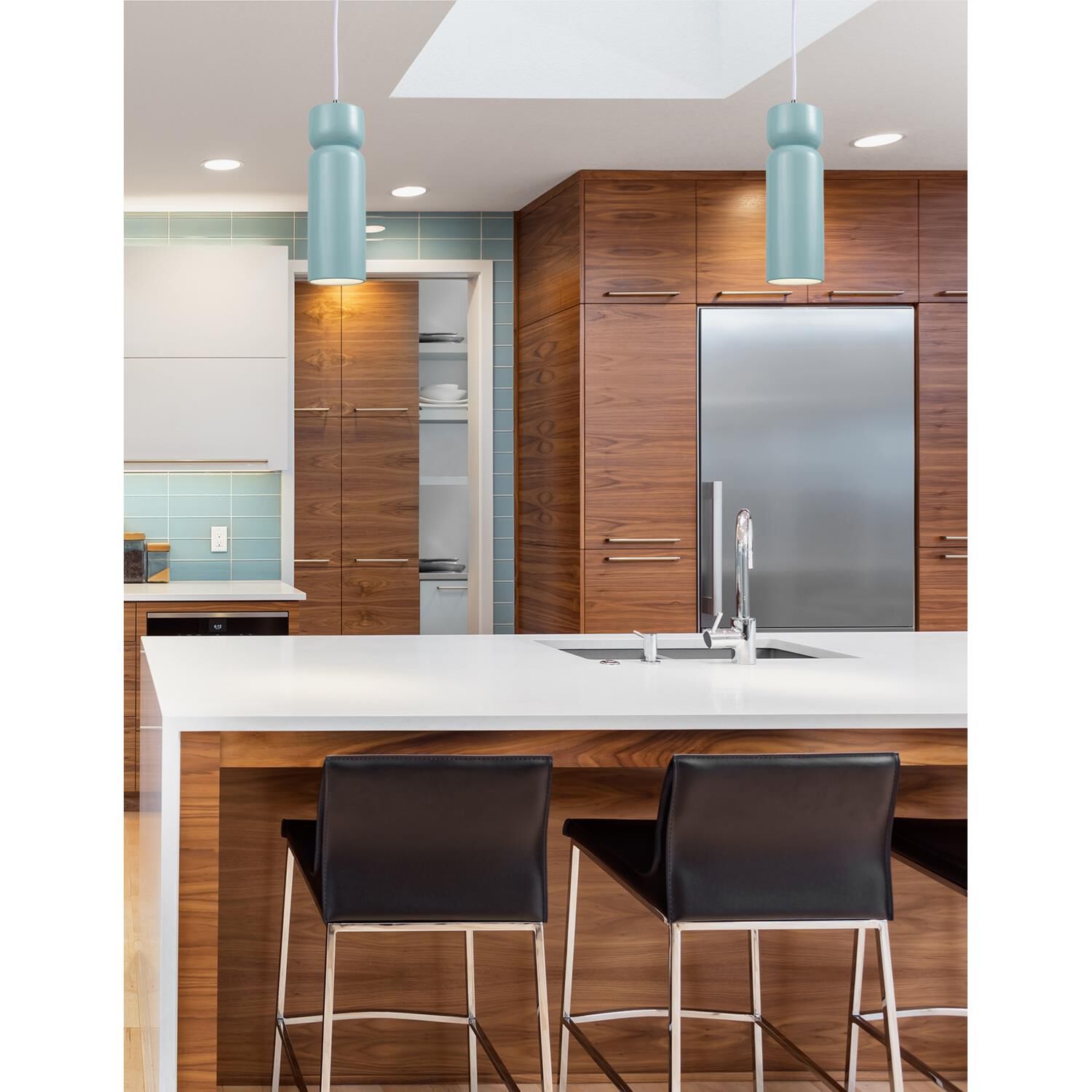Justice Design Group Radiance 4 Inch Mini Pendant Radiance - CER-6510-VAN-NCKL-WTCD - Modern Contemporary