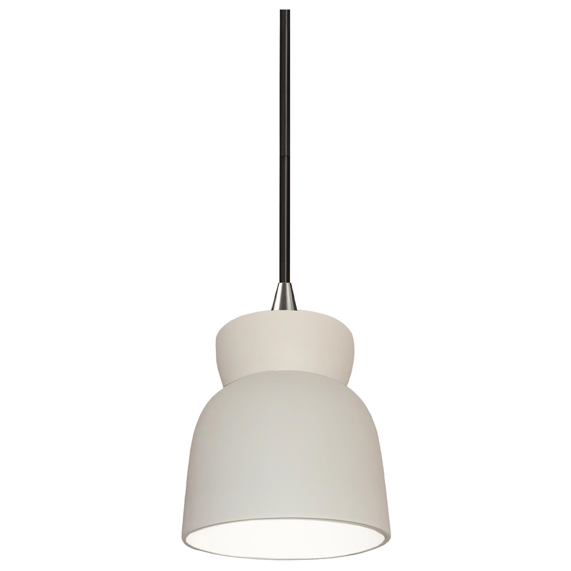 Justice Design Group Radiance 7 Inch Mini Pendant Radiance - CER-6515-WHT-DBRZ-BKCD - Modern Contemporary