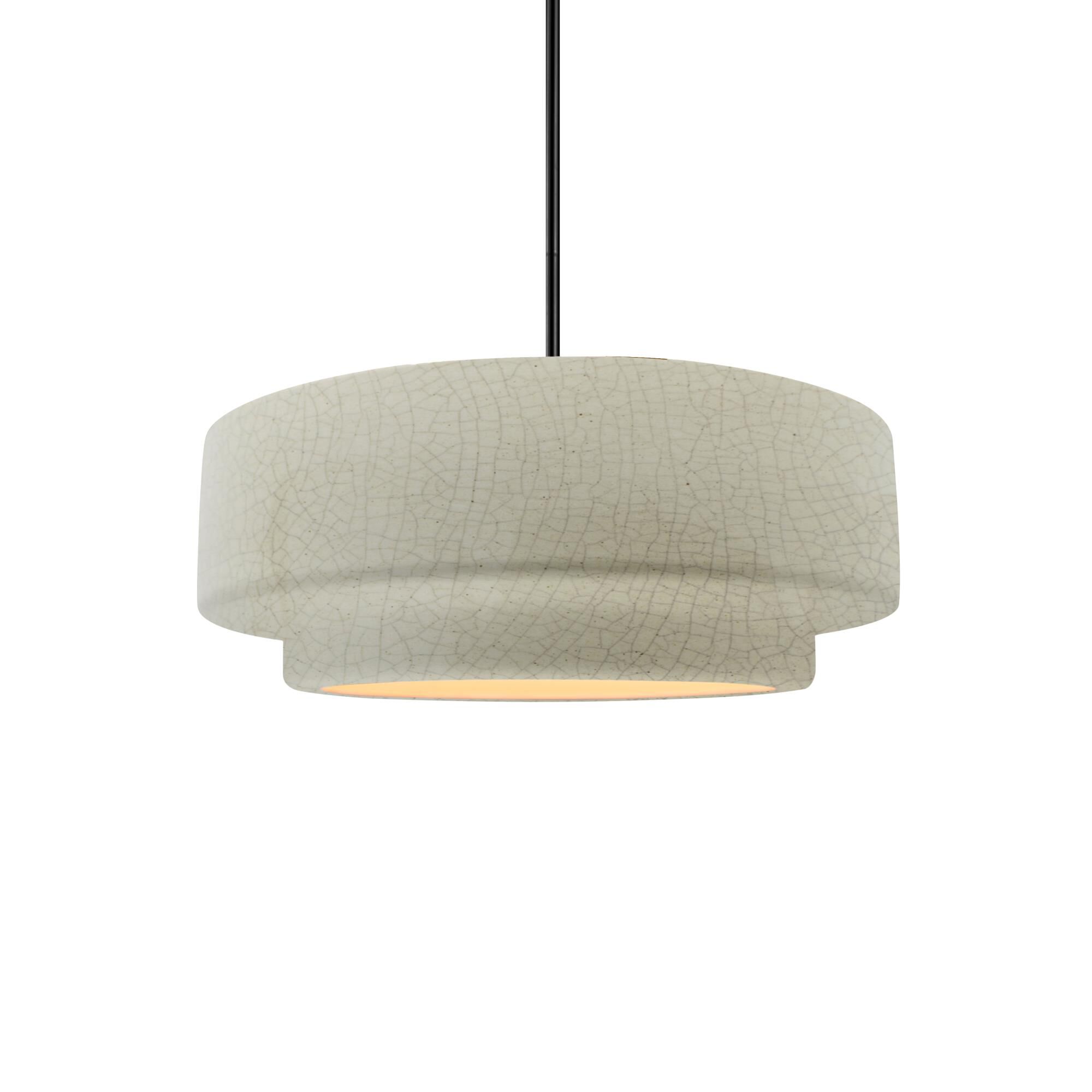 Justice Design Group Tier 12 Inch Mini Pendant Tier - CER-6540-MYLW-BRSS-RIGID-LED1-700 - Transitional