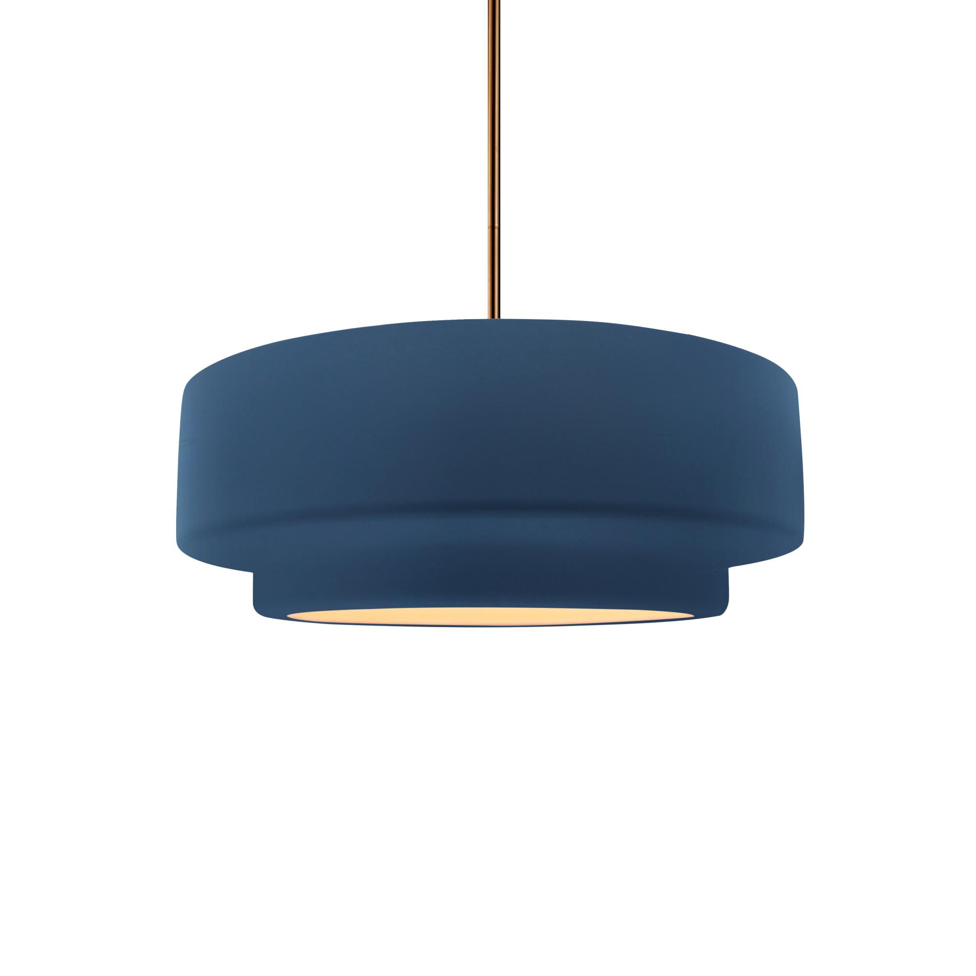 Justice Design Group Tier 12 Inch Mini Pendant Tier - CER-6540-MDMT-BRSS-RIGID - Transitional