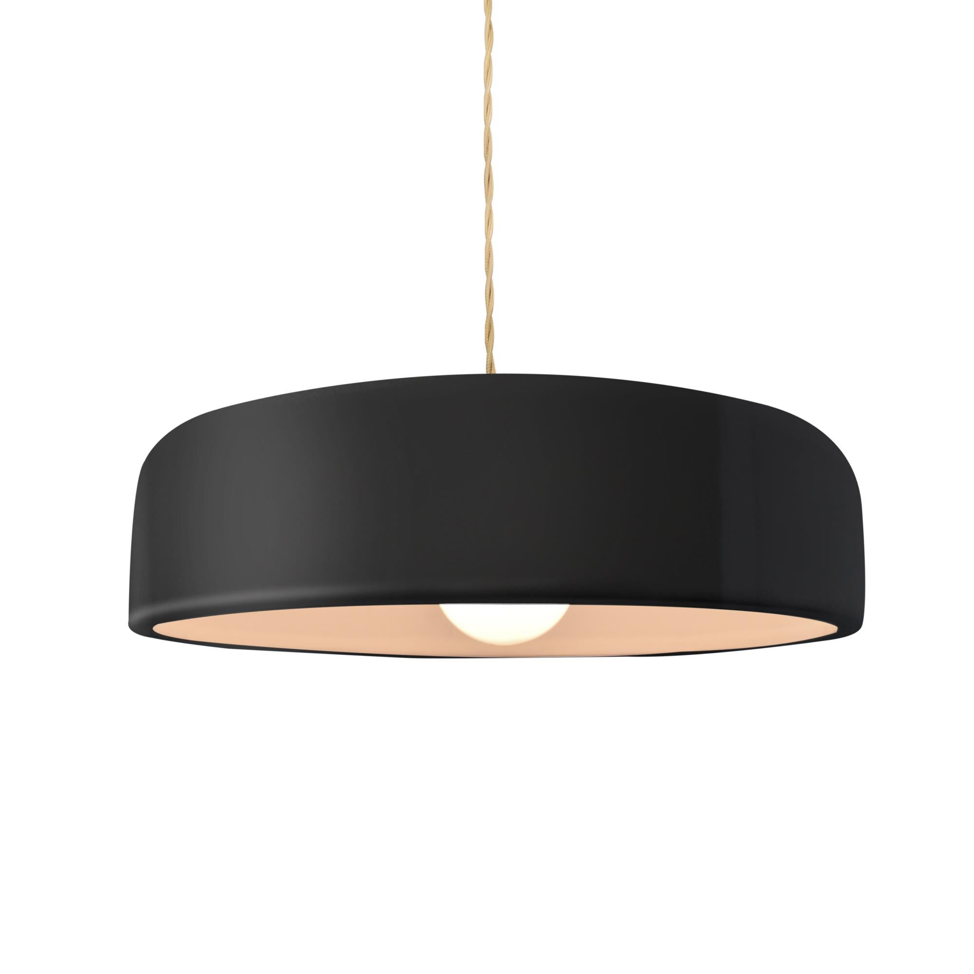 Justice Design Group Spire 13 Inch Large Pendant Spire - CER-6573-GRY-MBLK-BEIG-TWST-LED1-700 - Transitional