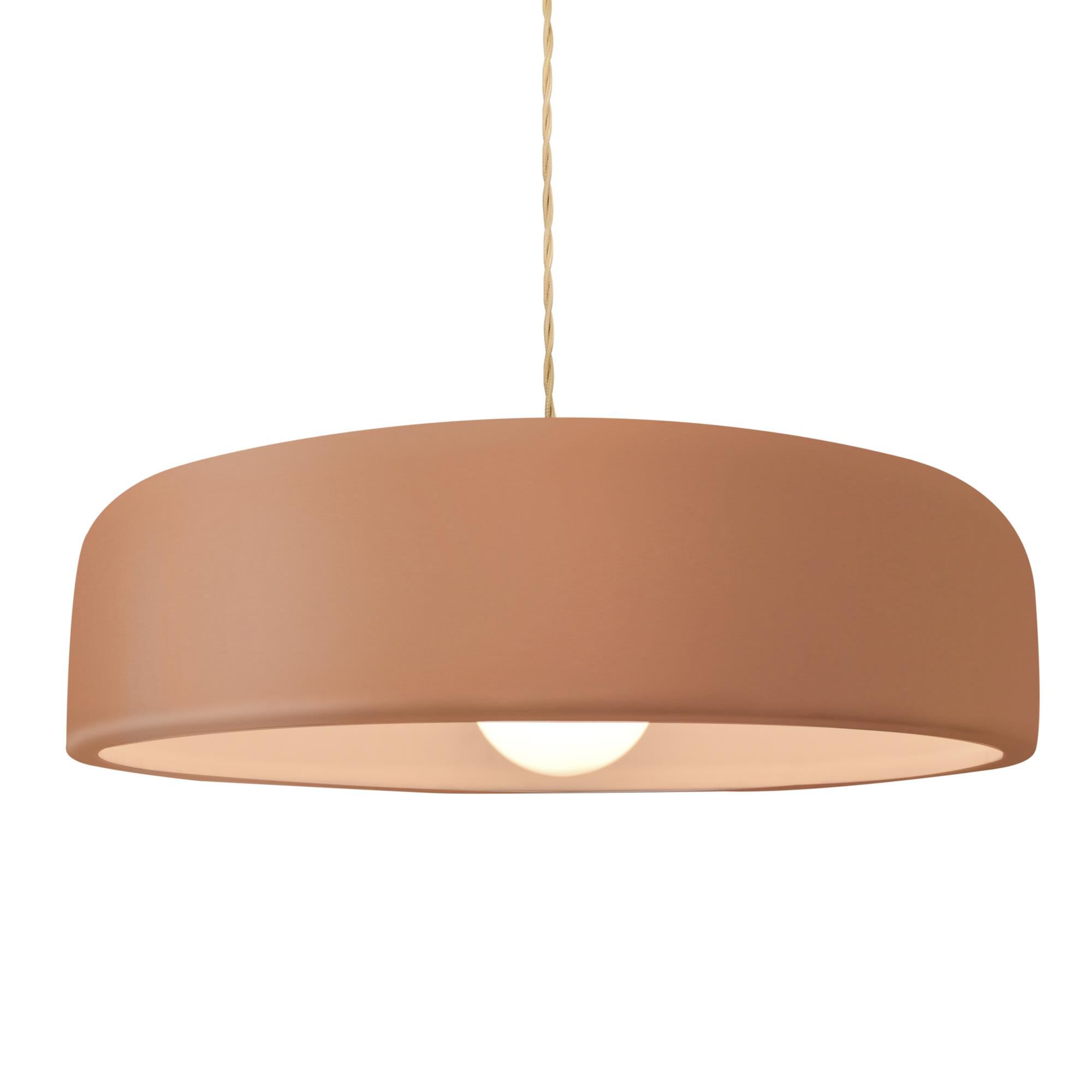 Justice Design Group Spire 16 Inch Large Pendant Spire - CER-6575-TRAG-NCKL-BEIG-TWST-LED1-700 - Transitional
