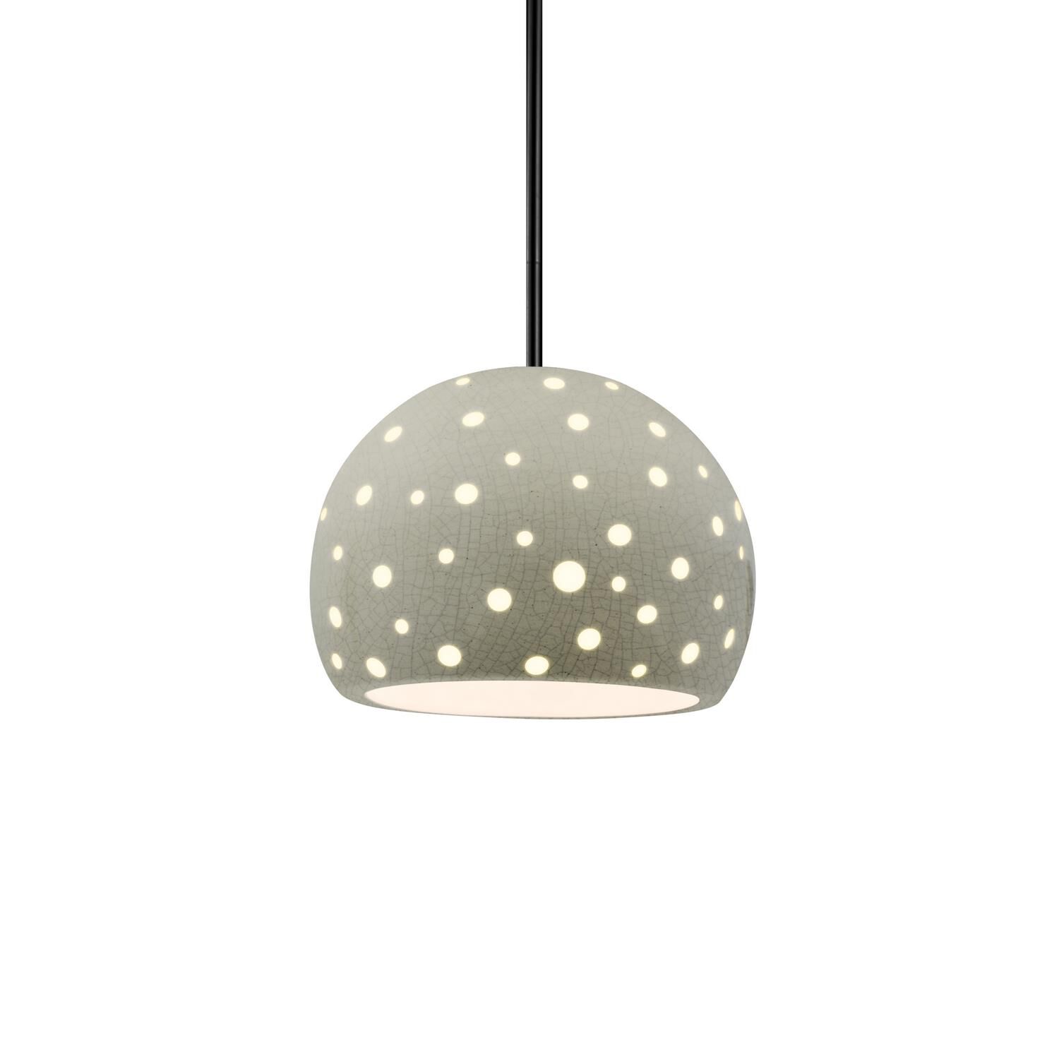 Justice Design Group Perforated Globe 7 Inch Mini Pendant Perforated Globe - CER-6580-CKC-MBLK-RIGID - Modern Contemporary