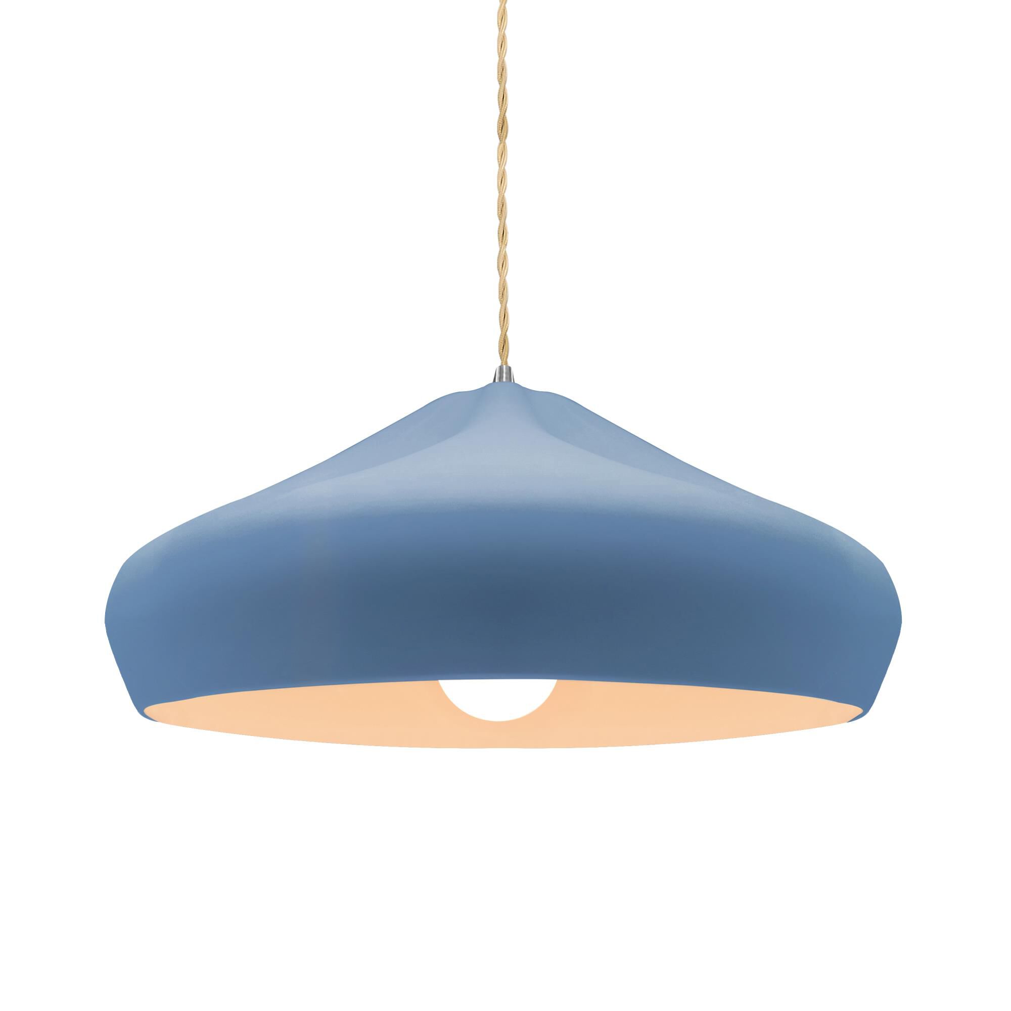 Justice Design Group Radiance Crease 15 Inch Large Pendant Radiance Crease - CER-6595-SKBL-NCKL-BEIG-TWST-LED1-700 - Modern Contemporary