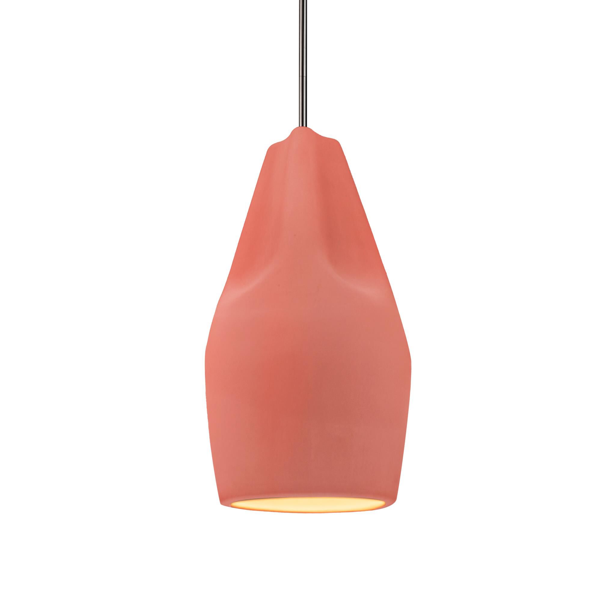 Justice Design Group Crease 6 Inch Mini Pendant Crease - CER-6597-MYLW-ABRS-WTCD-LED1-700 - Modern Contemporary
