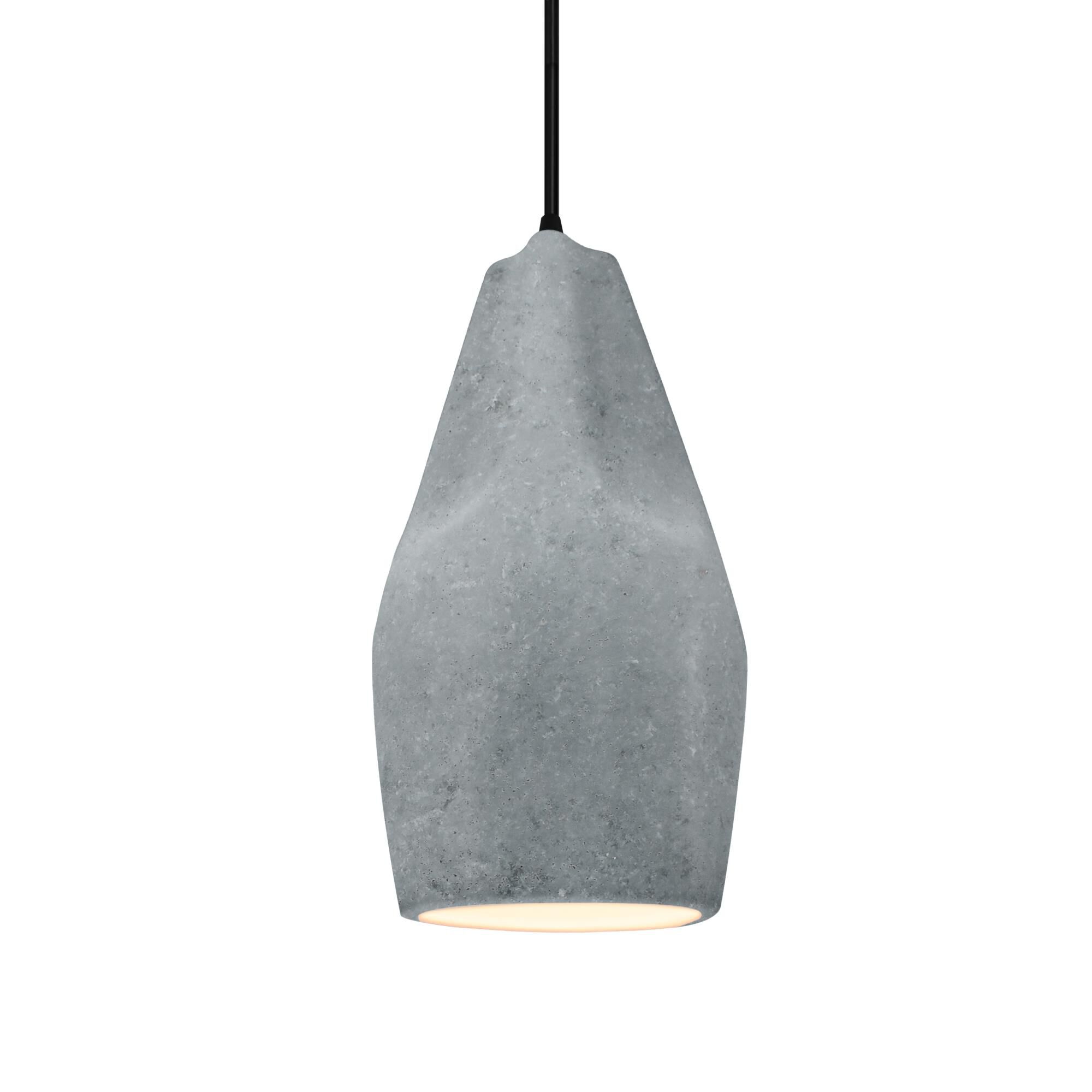 Justice Design Group Crease 6 Inch Mini Pendant Crease - CER-6597-CONC-MBLK-BKCD - Modern Contemporary