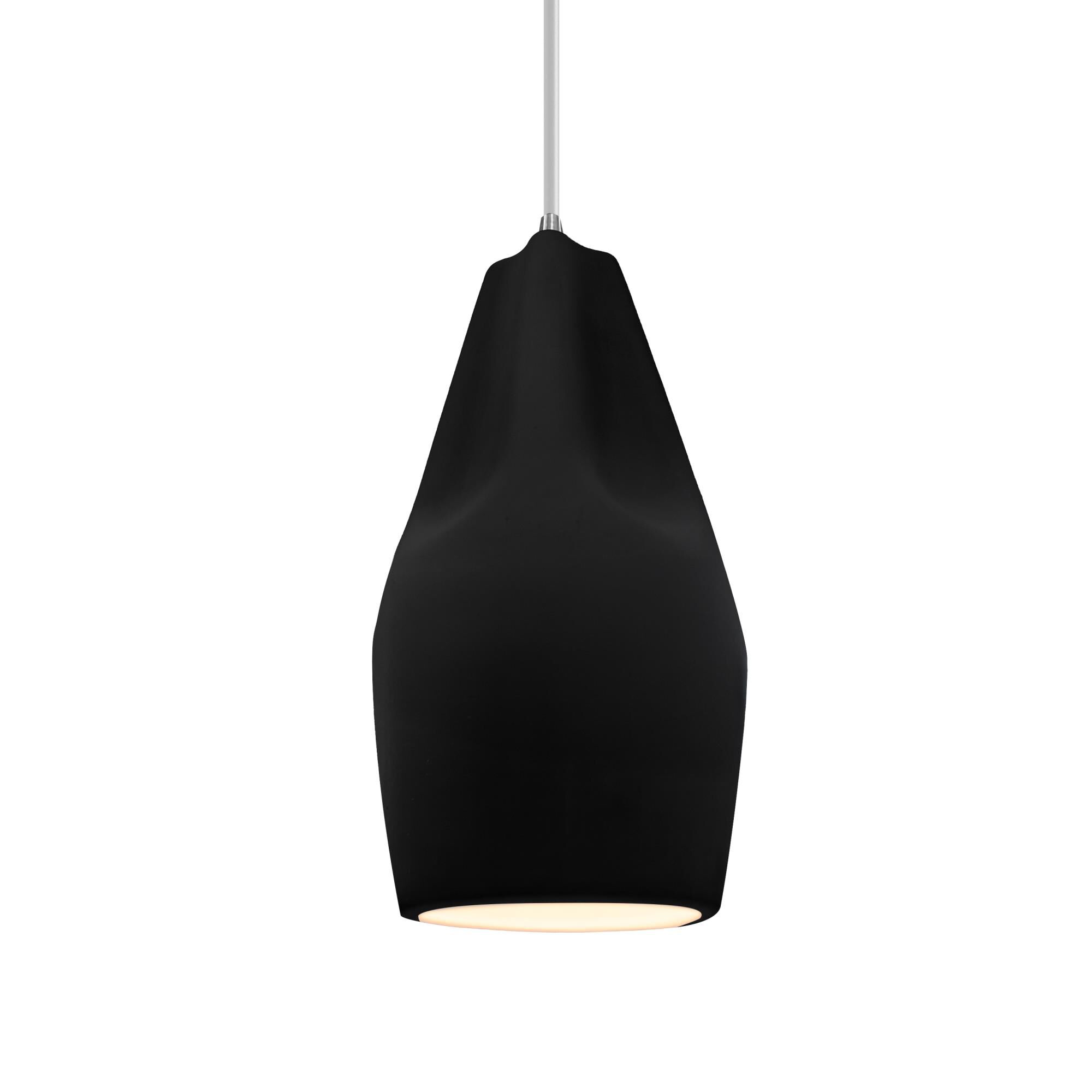 Justice Design Group Crease 6 Inch Mini Pendant Crease - CER-6597-CRB-NCKL-WTCD - Modern Contemporary