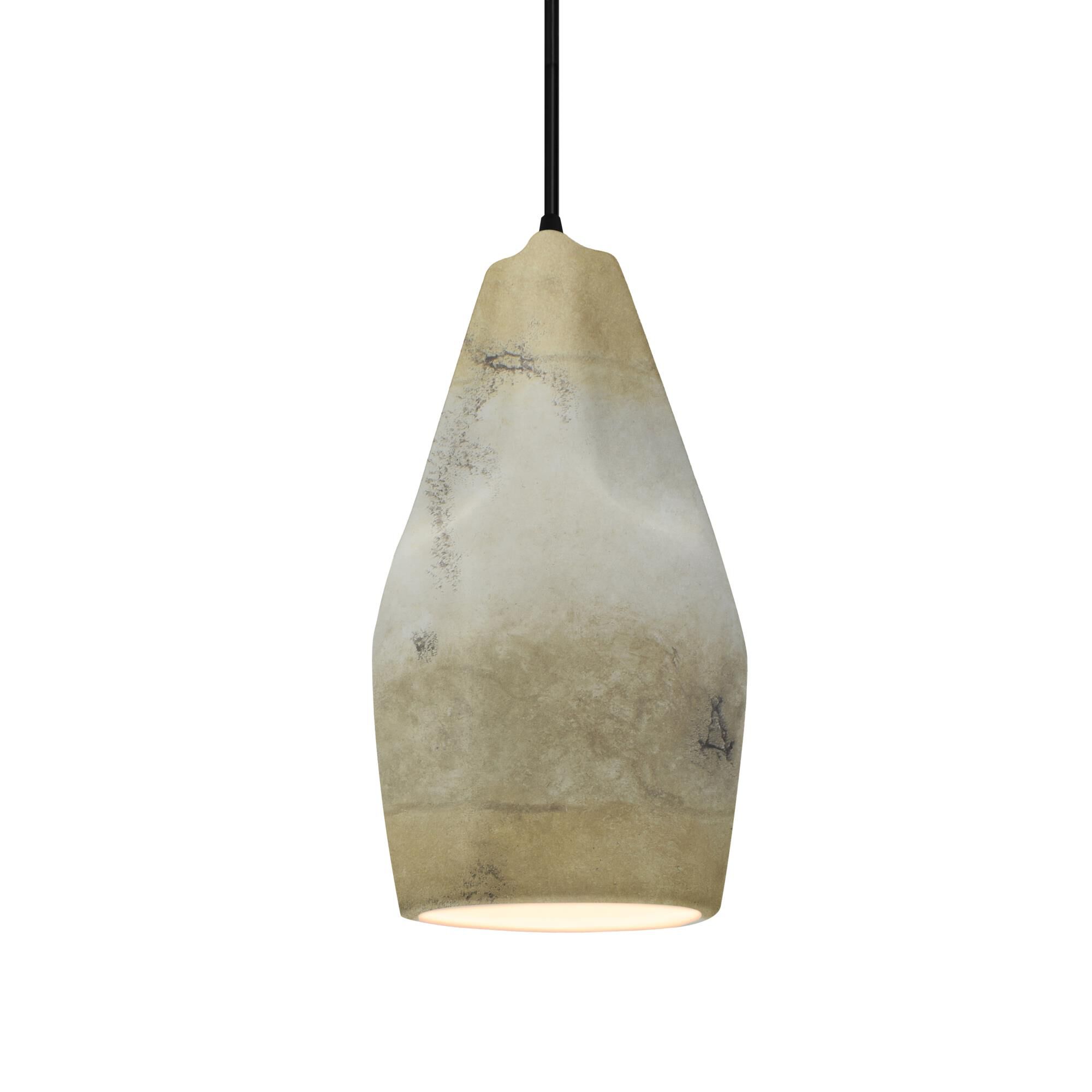 Justice Design Group Crease 6 Inch Mini Pendant Crease - CER-6597-TRAG-MBLK-BKCD - Modern Contemporary