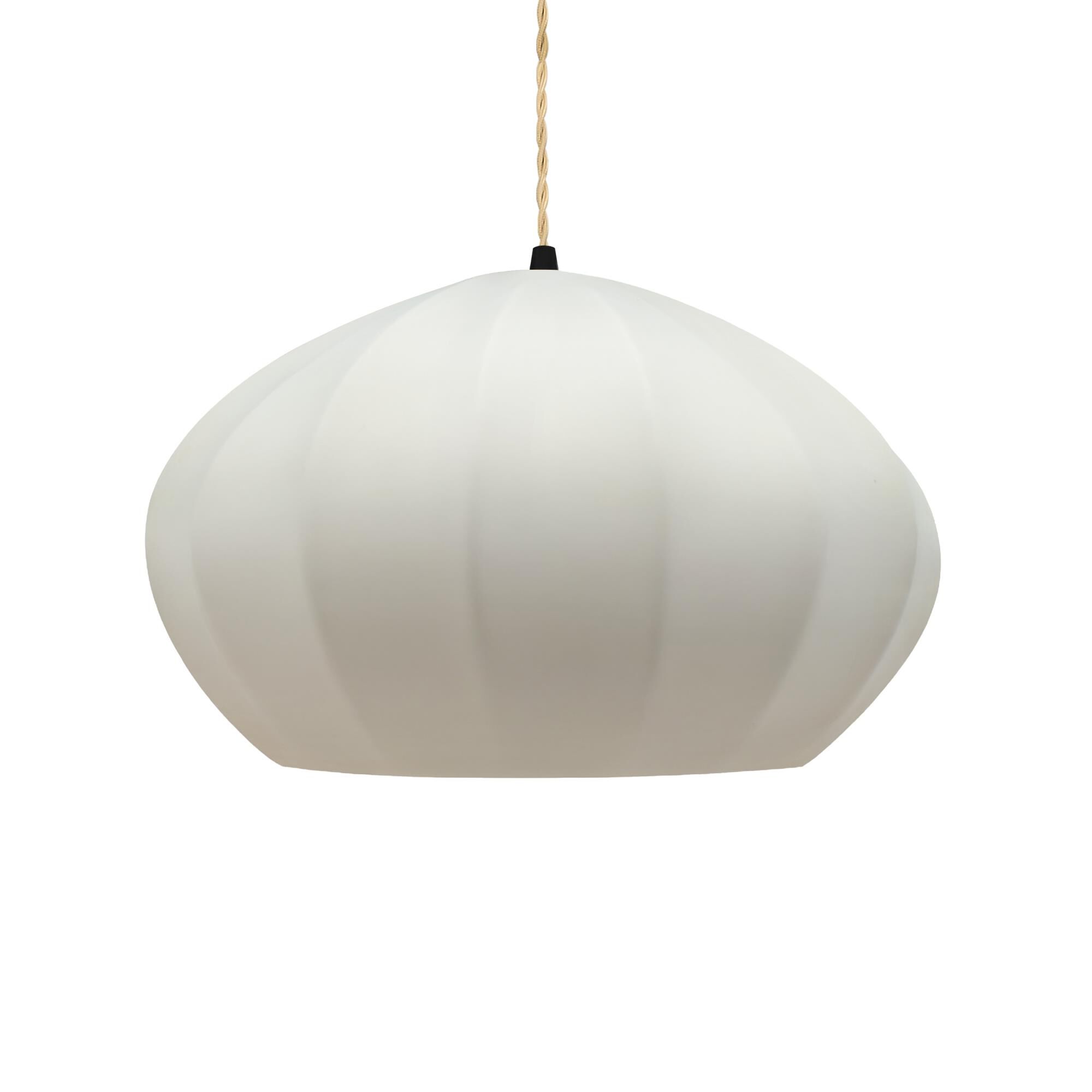 Justice Design Group Fluted 13 Inch Large Pendant Fluted - CER-6605-WHT-NCKL-BEIG-TWST-LED1-700 - Modern Contemporary