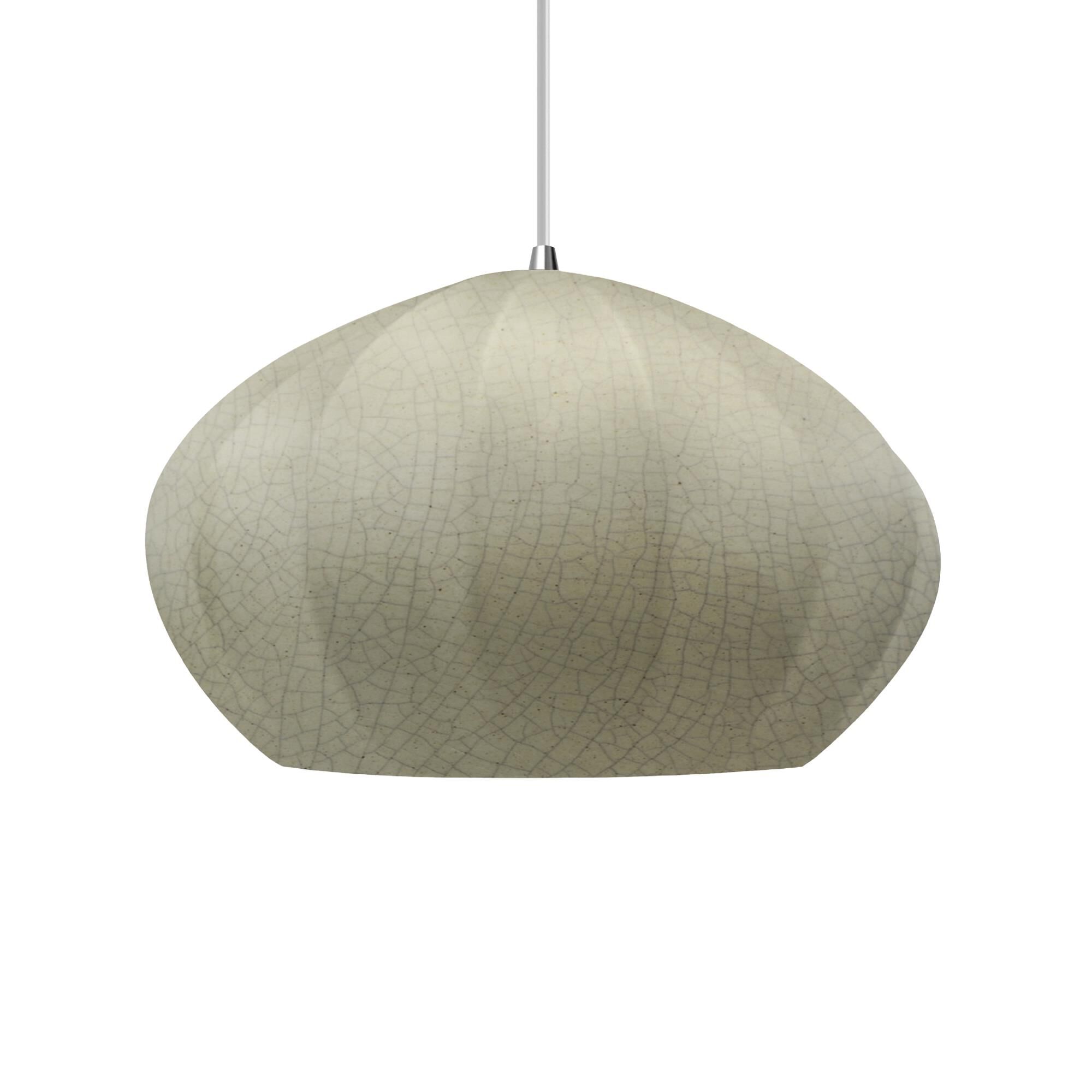 Justice Design Group Fluted 13 Inch Large Pendant Fluted - CER-6605-CKC-CROM-WTCD - Modern Contemporary