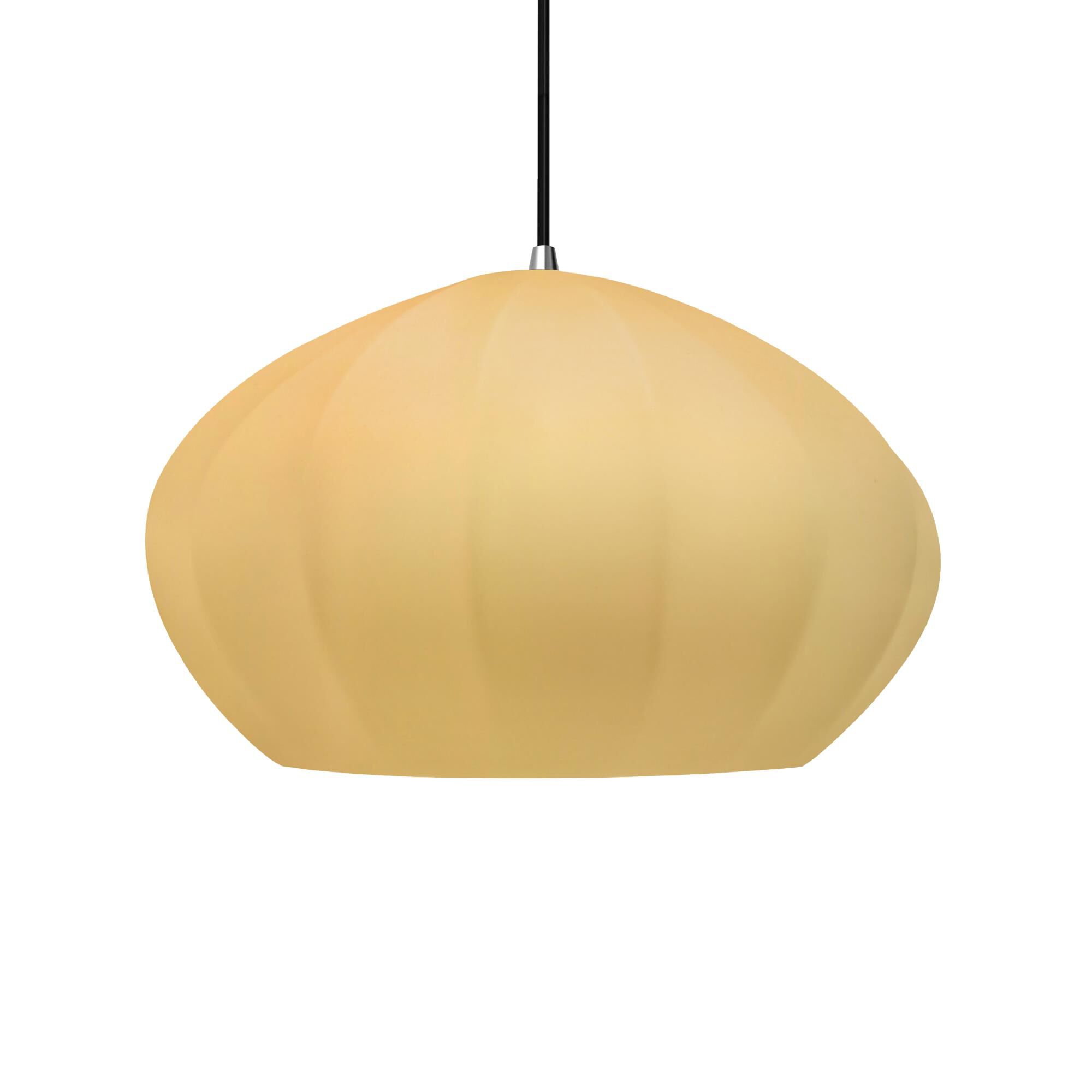 Justice Design Group Fluted 13 Inch Large Pendant Fluted - CER-6605-MYLW-CROM-BKCD - Modern Contemporary