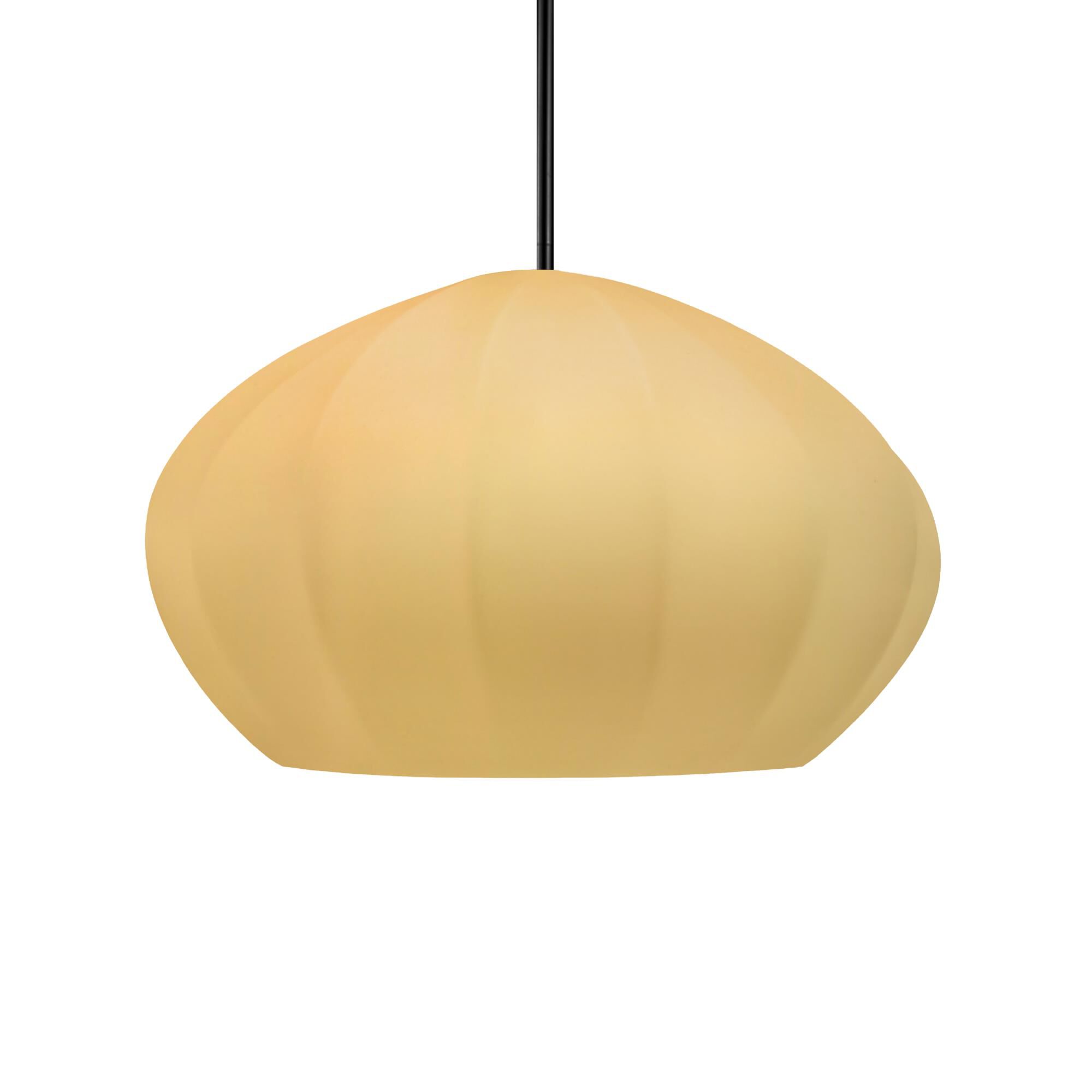 Justice Design Group Fluted 13 Inch Large Pendant Fluted - CER-6605-MYLW-MBLK-RIGID - Modern Contemporary