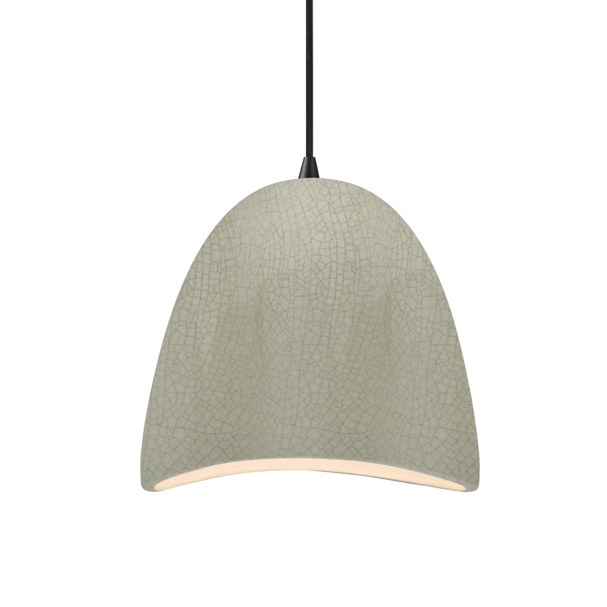 Justice Design Group Brisa 9 Inch Mini Pendant Brisa - CER-6610-CKC-MBLK-BKCD - Transitional