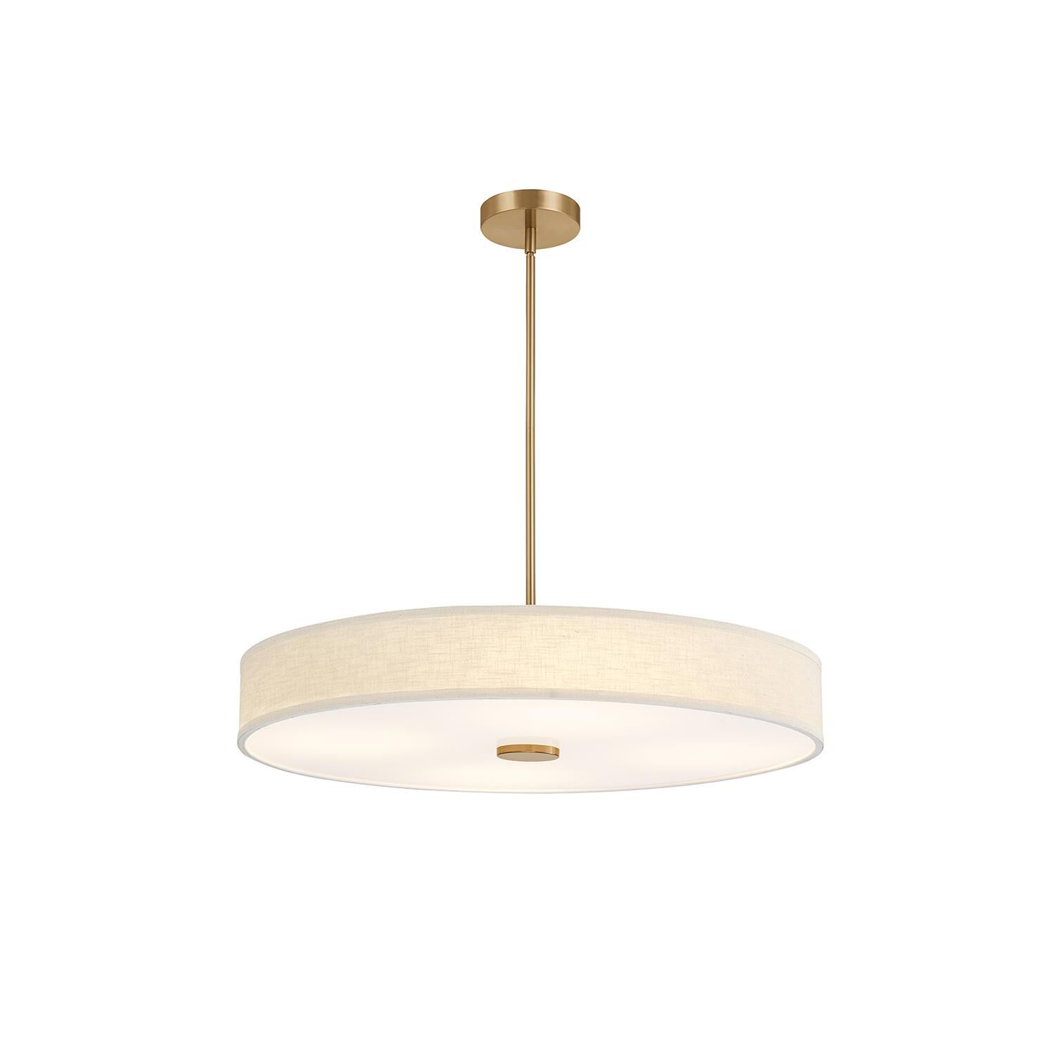 Justice Design Group Textile Genova 36 Inch Pendant Light Textile Genova - FAB-9314-CREM-BRSS - Modern Contemporary