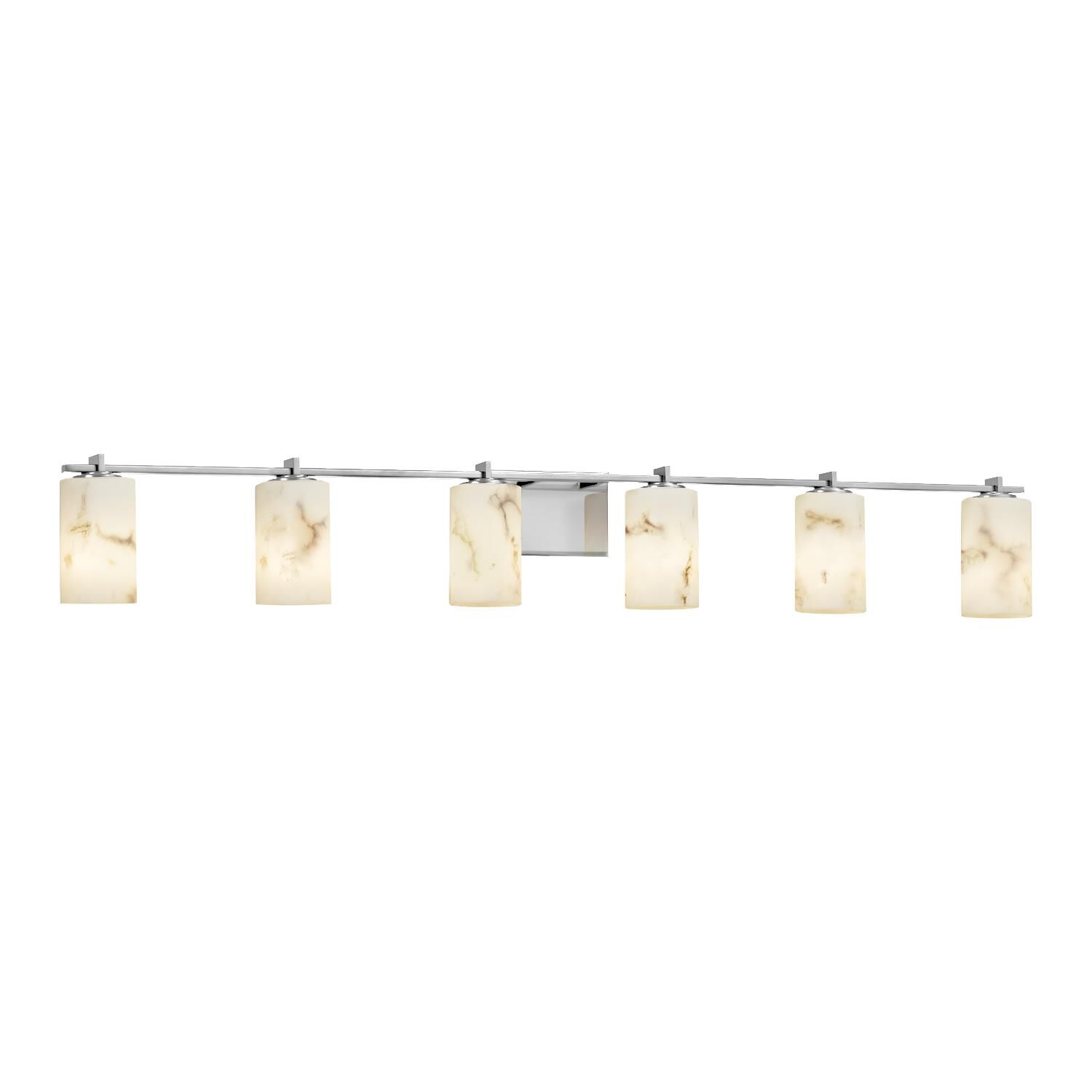 Justice Design Group Lumen Aria 55 Inch 6 Light Bath Vanity Light Lumen Aria - FAL-8446-10-CROM-LED6-4200 - Modern Contemporary