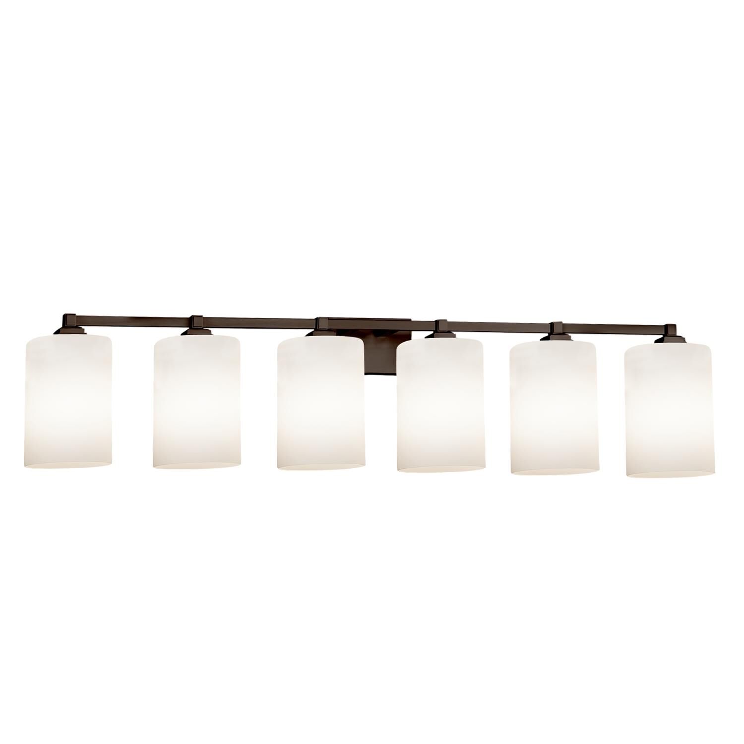 Justice Design Group Fusion 49 Inch Bath Vanity Light Fusion - FSN-8436-10-OPAL-NCKL-LED6-4200 - Transitional