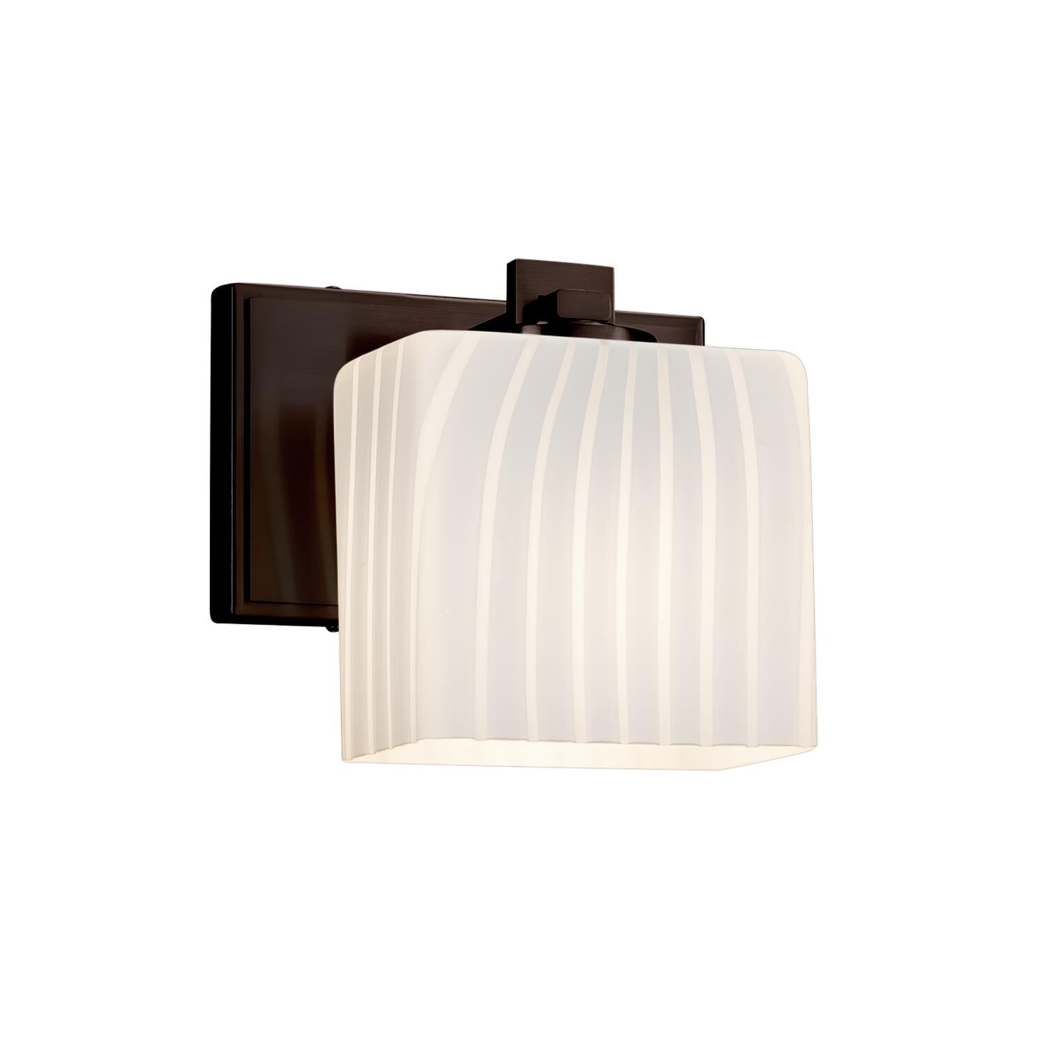 Justice Design Group Fusion 7 Inch Wide Wall Sconce Fusion - FSN-8447-55-RBON-DBRZ - Transitional