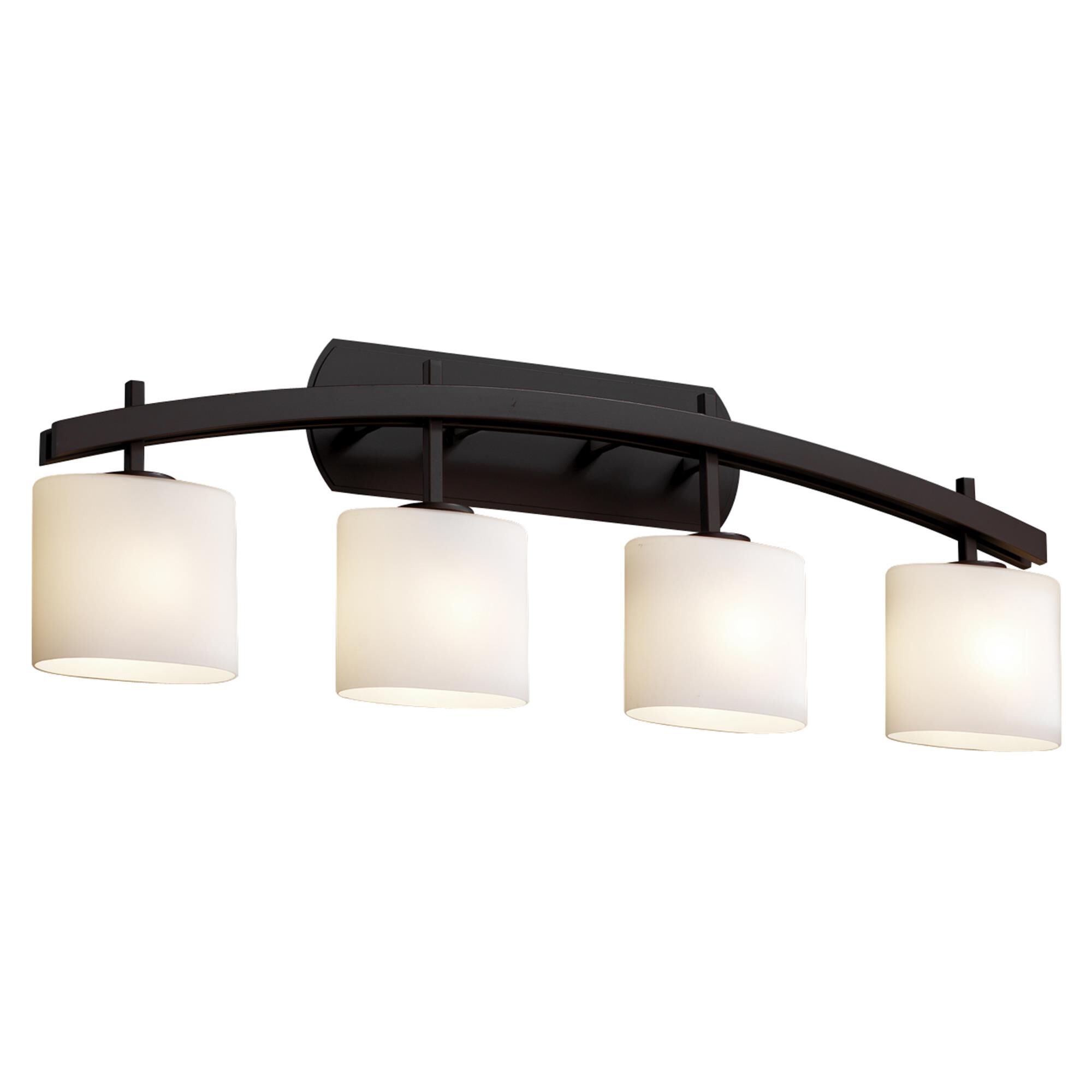 Justice Design Group Fusion 36 Inch 4 Light Bath Vanity Light Fusion - FSN-8594-30-WEVE-NCKL - Asian