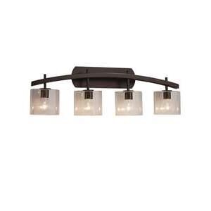 Justice Design Group Fusion 36 Inch 4 Light Bath Vanity Light Fusion - FSN-8594-20-OPAL-NCKL - Modern Contemporary