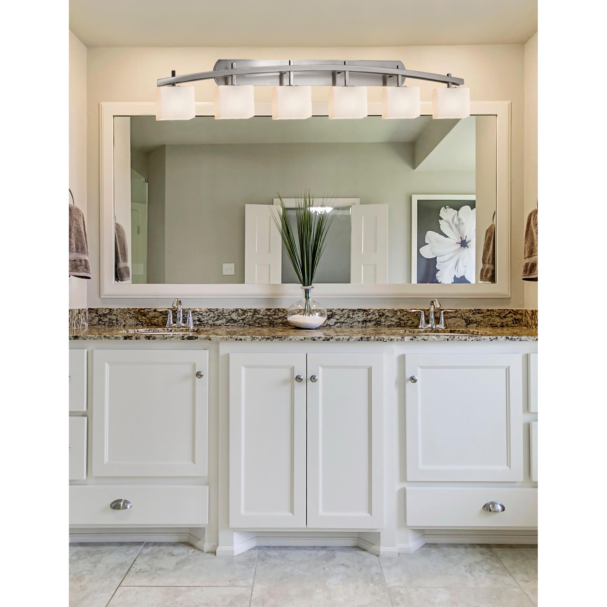 Justice Design Group Fusion 56 Inch 6 Light Bath Vanity Light Fusion - FSN-8596-55-OPAL-DBRZ - Transitional