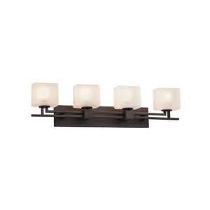 Justice Design Group Fusion 36 Inch 4 Light Bath Vanity Light Fusion - FSN-8704-55-FRCR-DBRZ - Modern Contemporary