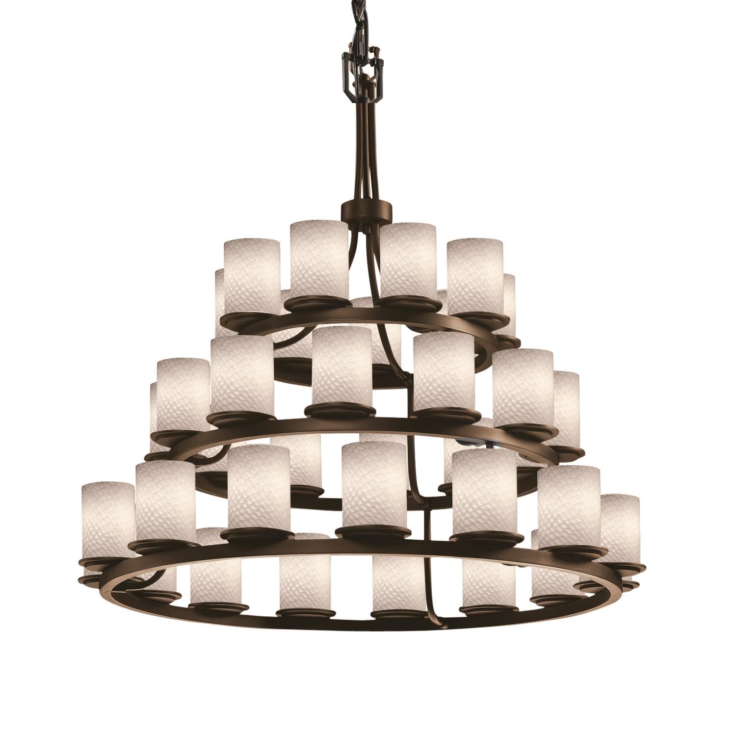 Justice Design Group Fusion 42 Inch Chandelier Fusion - FSN-8712-10-OPAL-DBRZ - Modern Contemporary