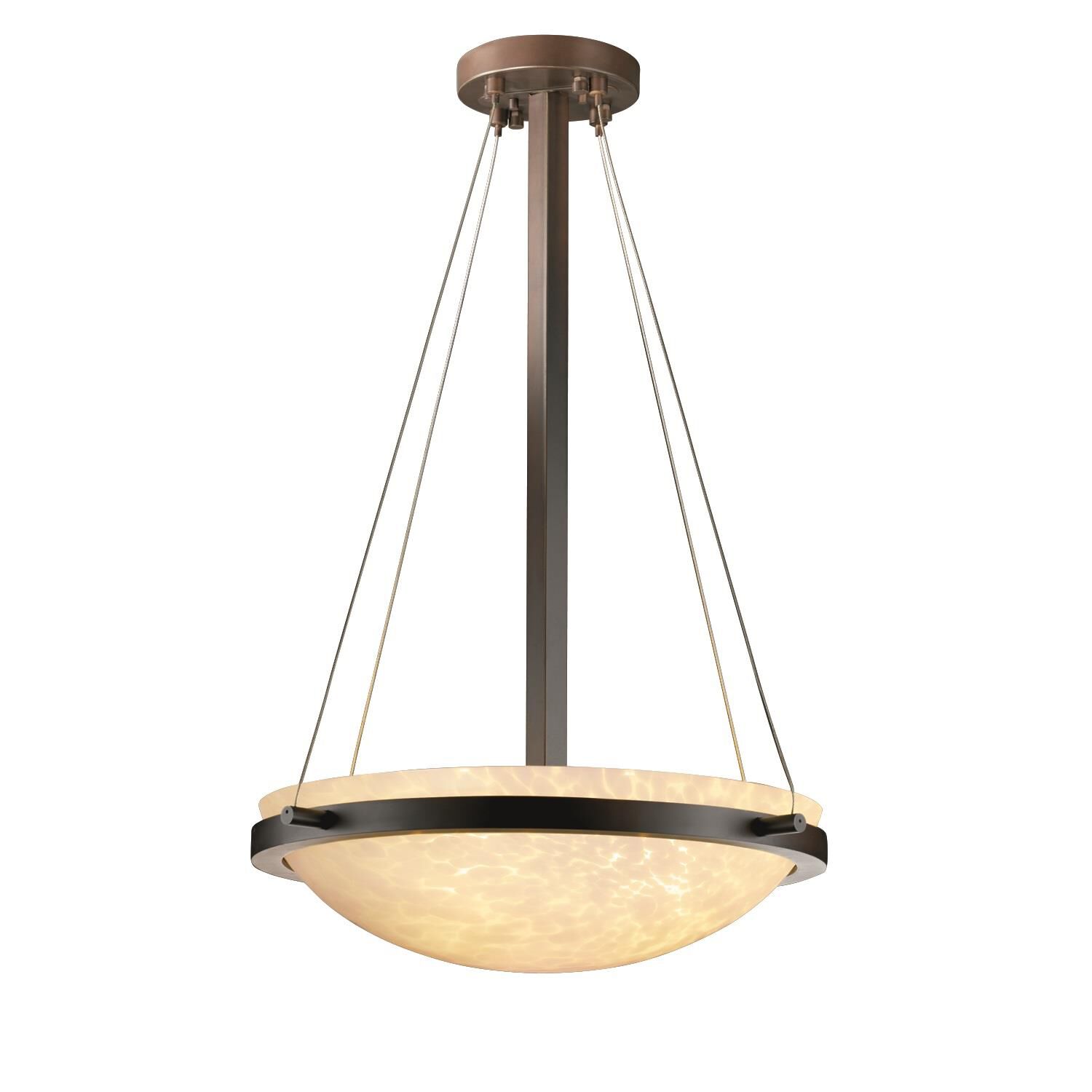 Justice Design Group Fusion 24 Inch Pendant Light Fusion - FSN-9691-35-OPAL-MBLK - Modern Contemporary