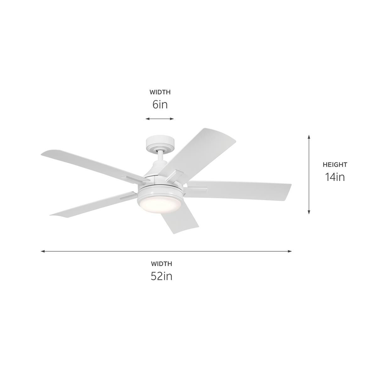 Photos - Fan Kichler Lighting Tide 52 Inch Ceiling  with Light Kit Tide - 310075WH  