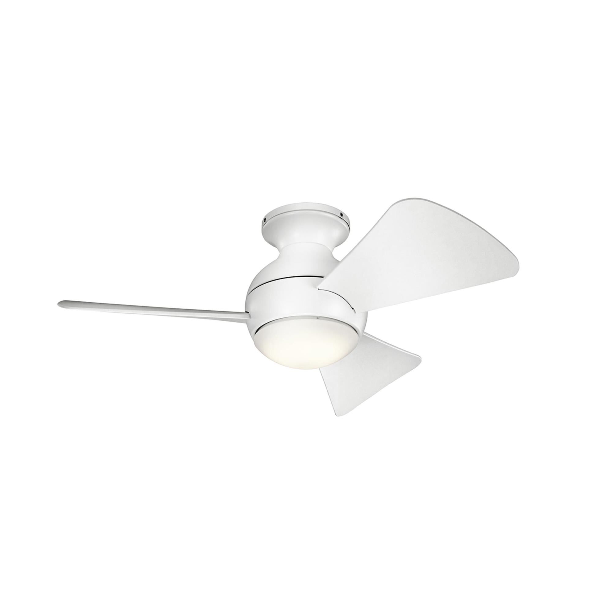 Photos - Fan Kichler Lighting Sola Outdoor Rated 34 Inch Flush Mount  with Light Kit Sola - 330150MWH - Modern Contemporary 330150MWH 
