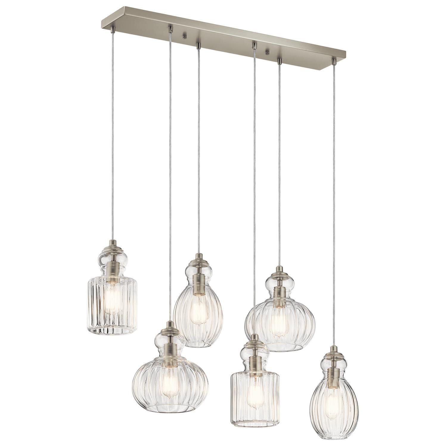 Kichler Lighting Riviera 35 Inch 6 Light Linear Suspension Light Riviera - 43950NI - Transitional