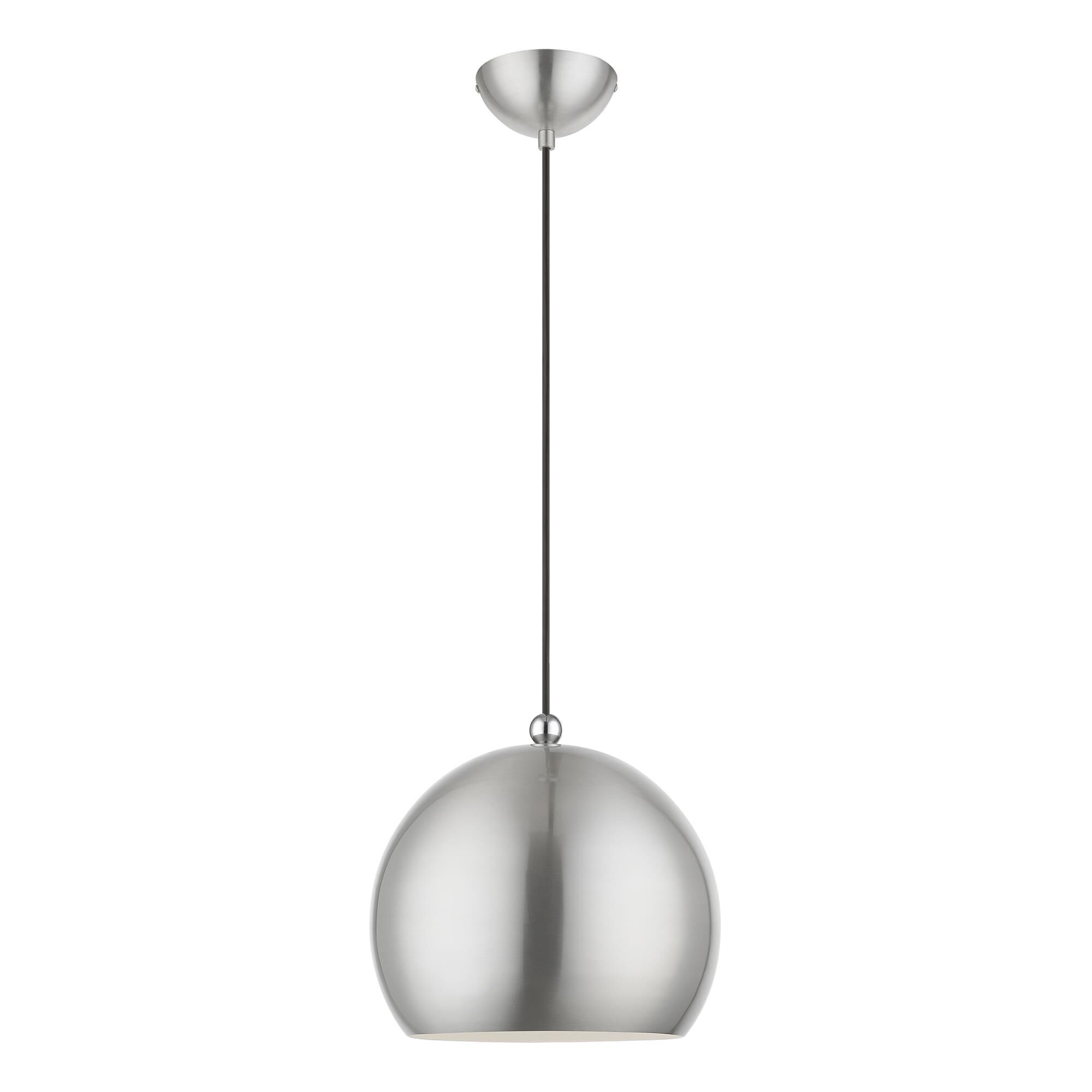 45482-91 Livex Lighting Stockton - 1 Light Globe Pendant In Industrial Style-17.5 Inches Tall and 11.75 Inches Wide-Brushed Nickel/Polished Chrome thumbnail 5