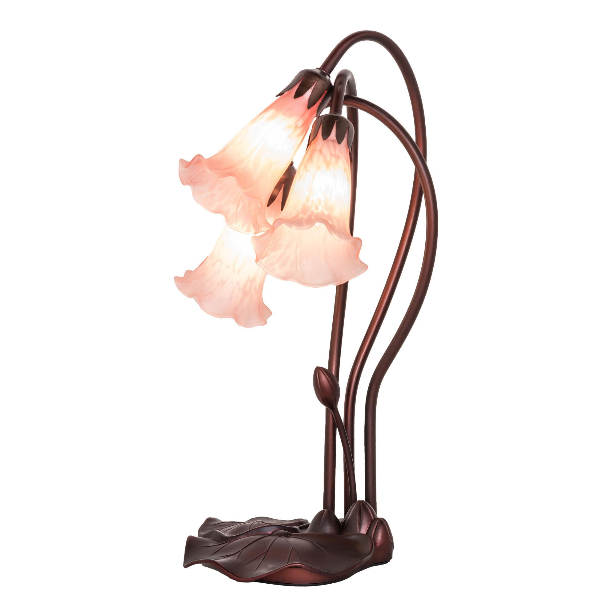 Meyda Lighting Pink Pond Lily 16 Inch Accent Lamp Pink Pond Lily - 14728 - Whimsical