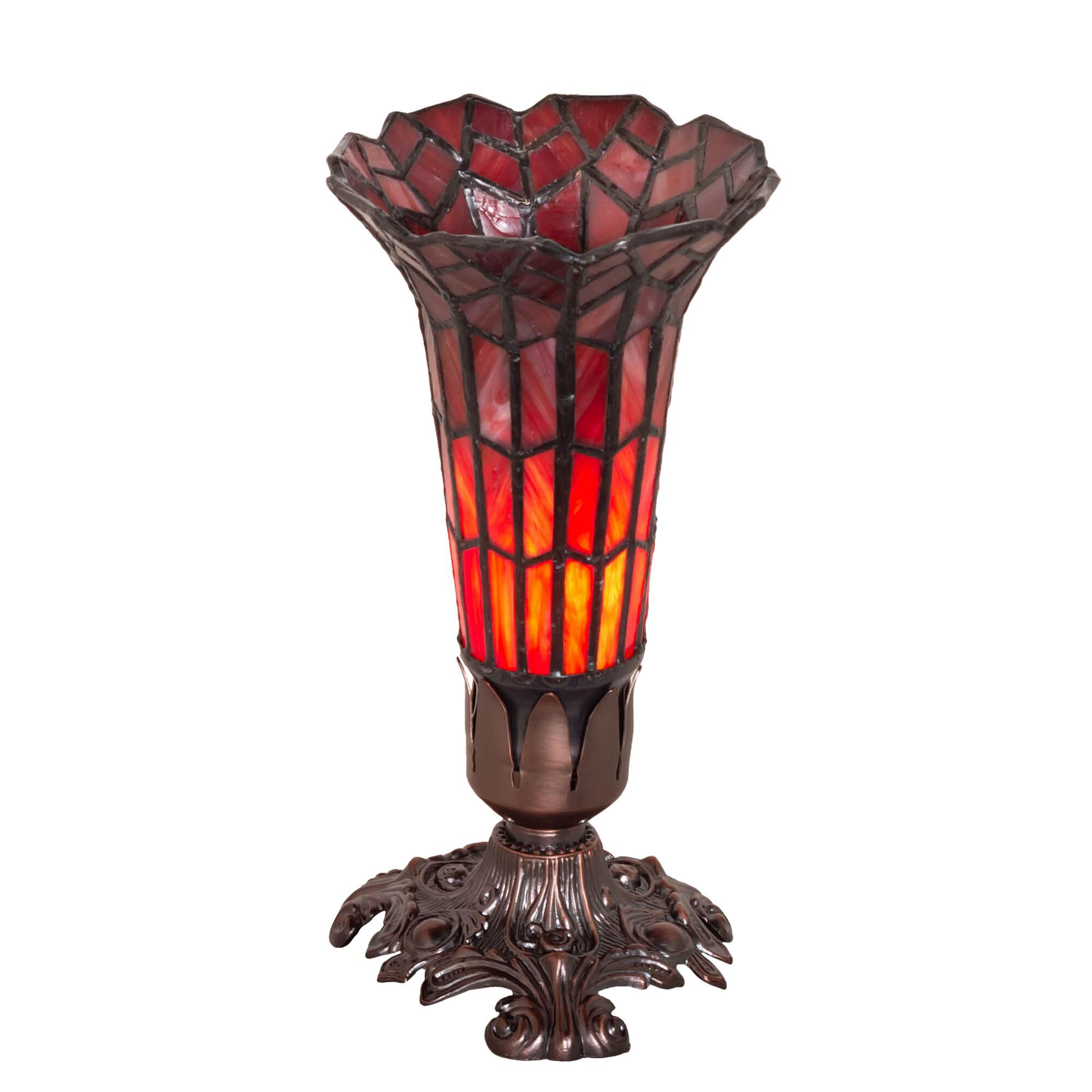 Meyda Lighting Stained Glass Pond Lily 8 Inch Table Lamp Stained Glass Pond Lily - 239057 - Modern Contemporary
