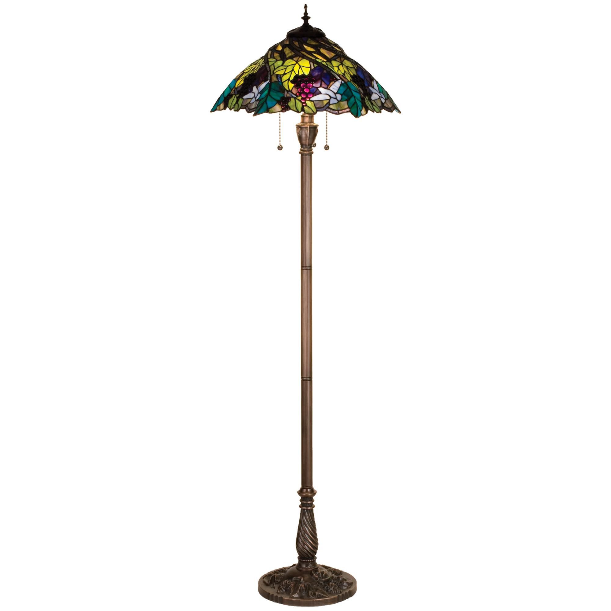 Meyda Lighting Spiral Grape 64 Inch Floor Lamp Spiral Grape - 99339 - Tiffany Glass