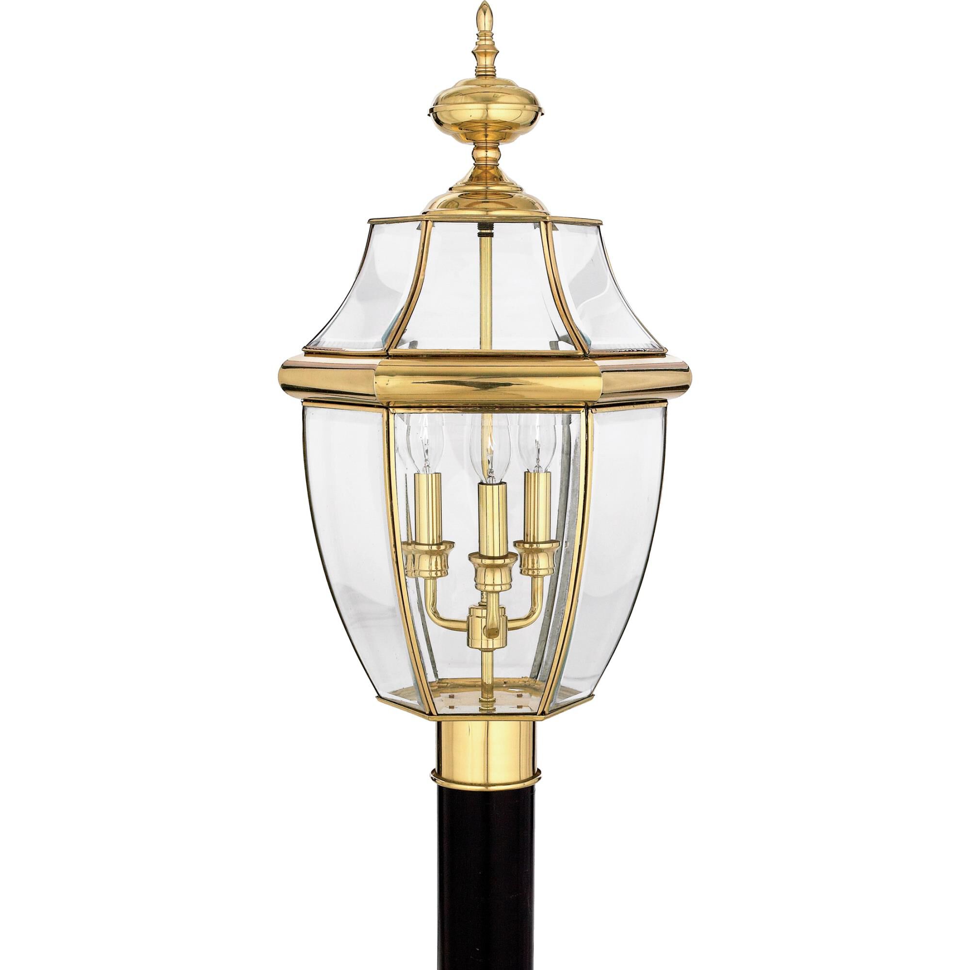 Photos - Floodlight / Garden Lamps Quoizel Newbury 23 Inch Tall 3 Light Outdoor Post Lamp Newbury - NY9043B  