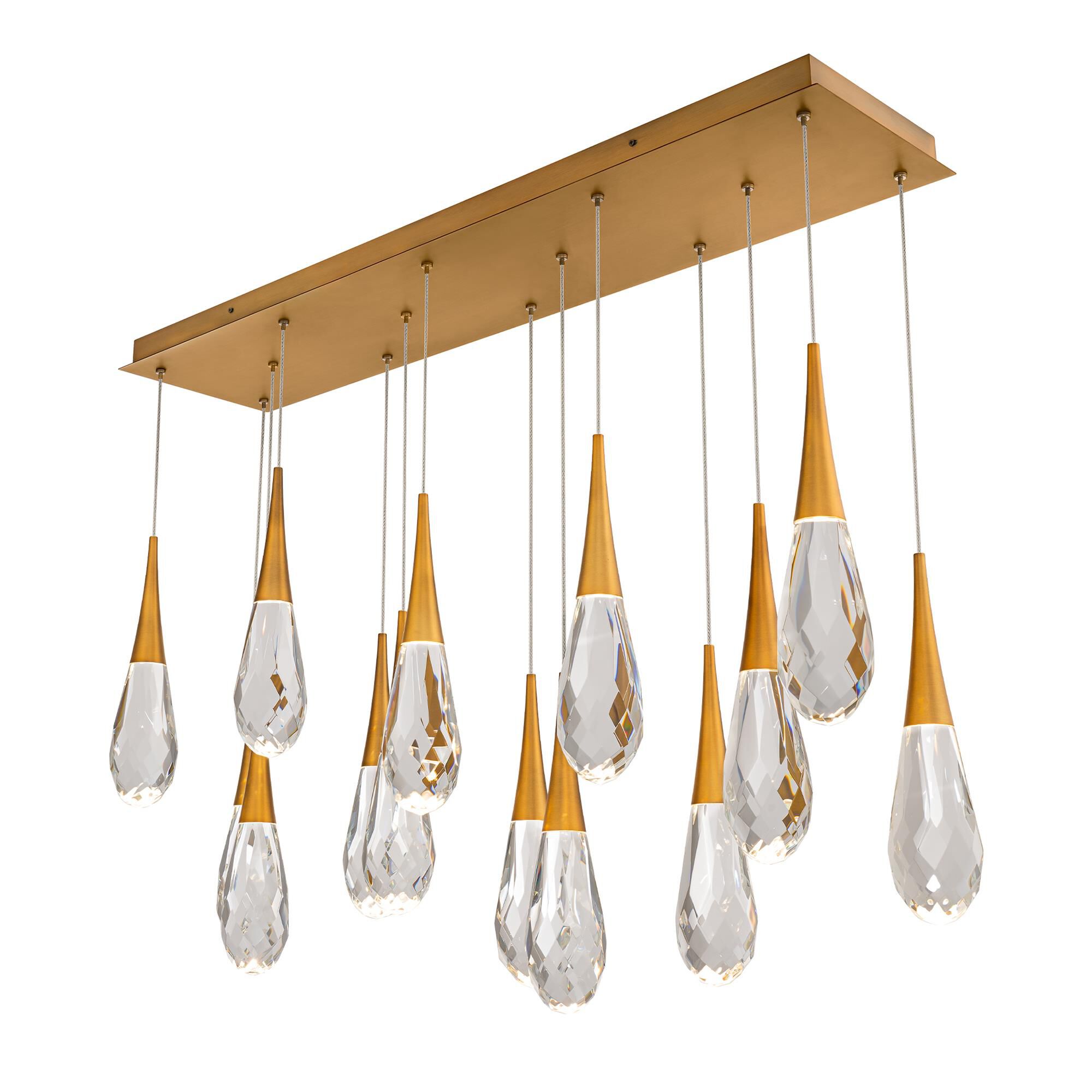 Schonbek BPD21214L-AB Beyond Hibiscus LED 9.5 inch Aged Brass Multi-Light Pendant Ceiling Light, Linear Canopy