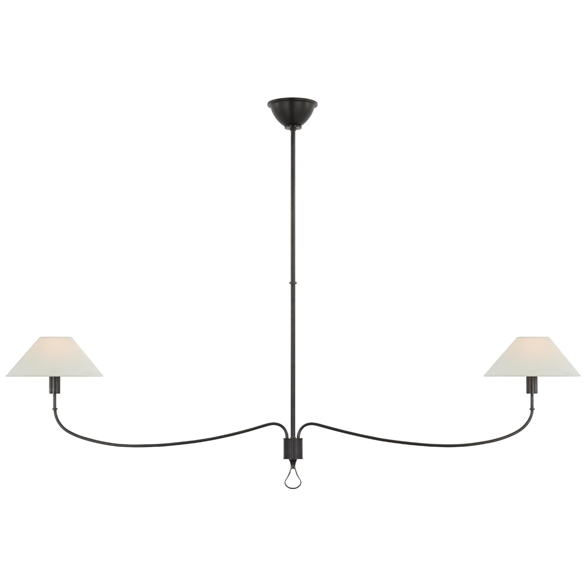 Visual Comfort Signature Collection Amber Lewis Griffin 62 Inch 2 Light LED Linear Suspension Light Griffin - AL 5010BZ/CHC-L - Transitional