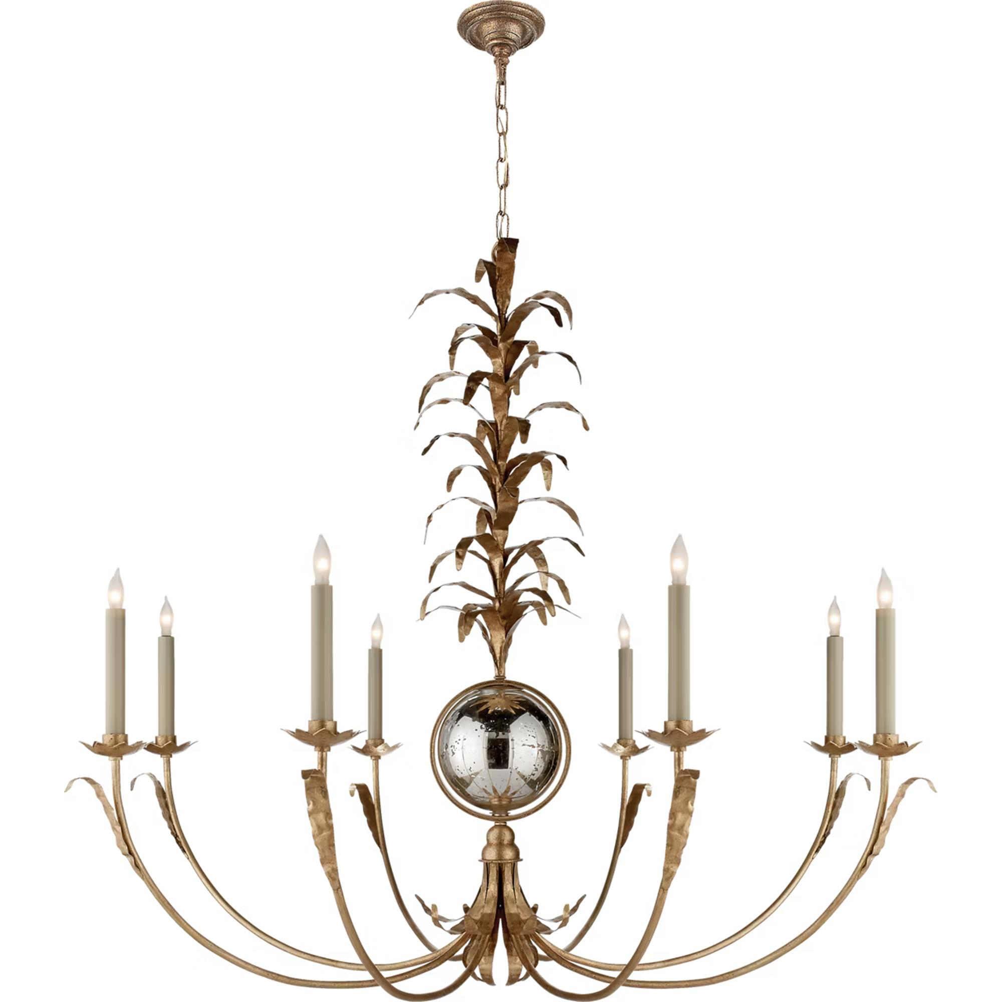 Lighting New York R-CHC1474GI Visual Comfort Signature Collection Chapman & Myers Gramercy 8 Light 41.5 inch Gilded Iron Chandelier Ceiling Light, Lar