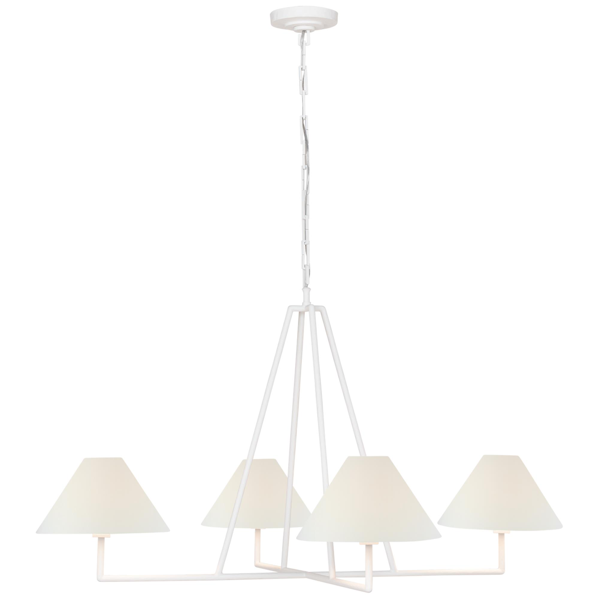 Visual Comfort Signature Collection CHC5335PW-L Chapman & Myers Ashton LED 44.5 inch Plaster White Sculpted Chandelier Ceiling Light, Extra Large