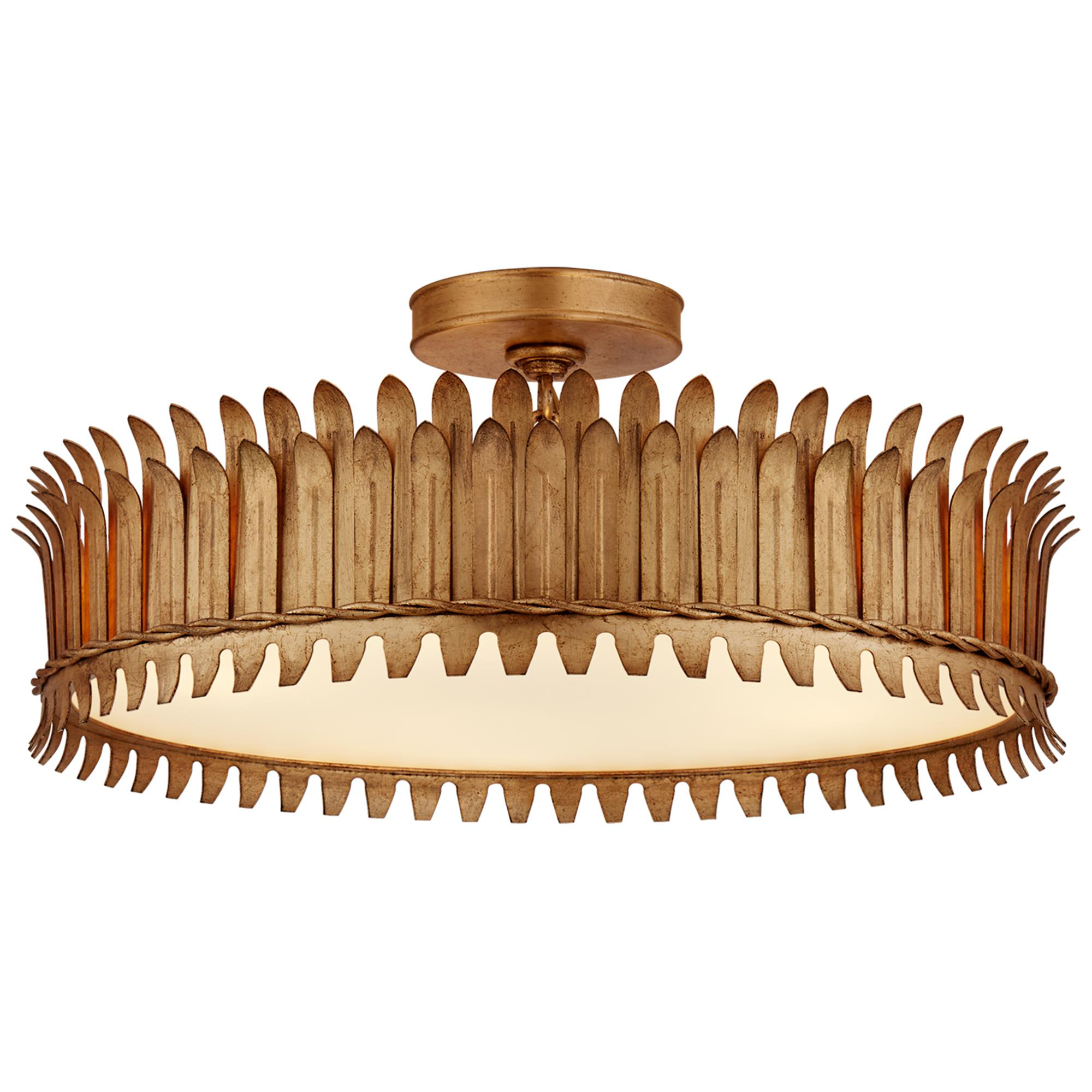 Visual Comfort Signature Collection Suzanne Kasler Leslie 20 Inch 5 Light LED Semi Flush Mount Leslie - SK 4207GI - Modern Contemporary