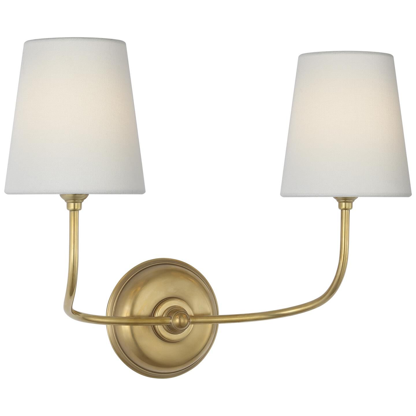 Visual Comfort Signature Collection Thomas O'Brien Vendome 16 Inch Cordless Double Sconce Vendome - TOB 2088HAB-L-CL - Transitional